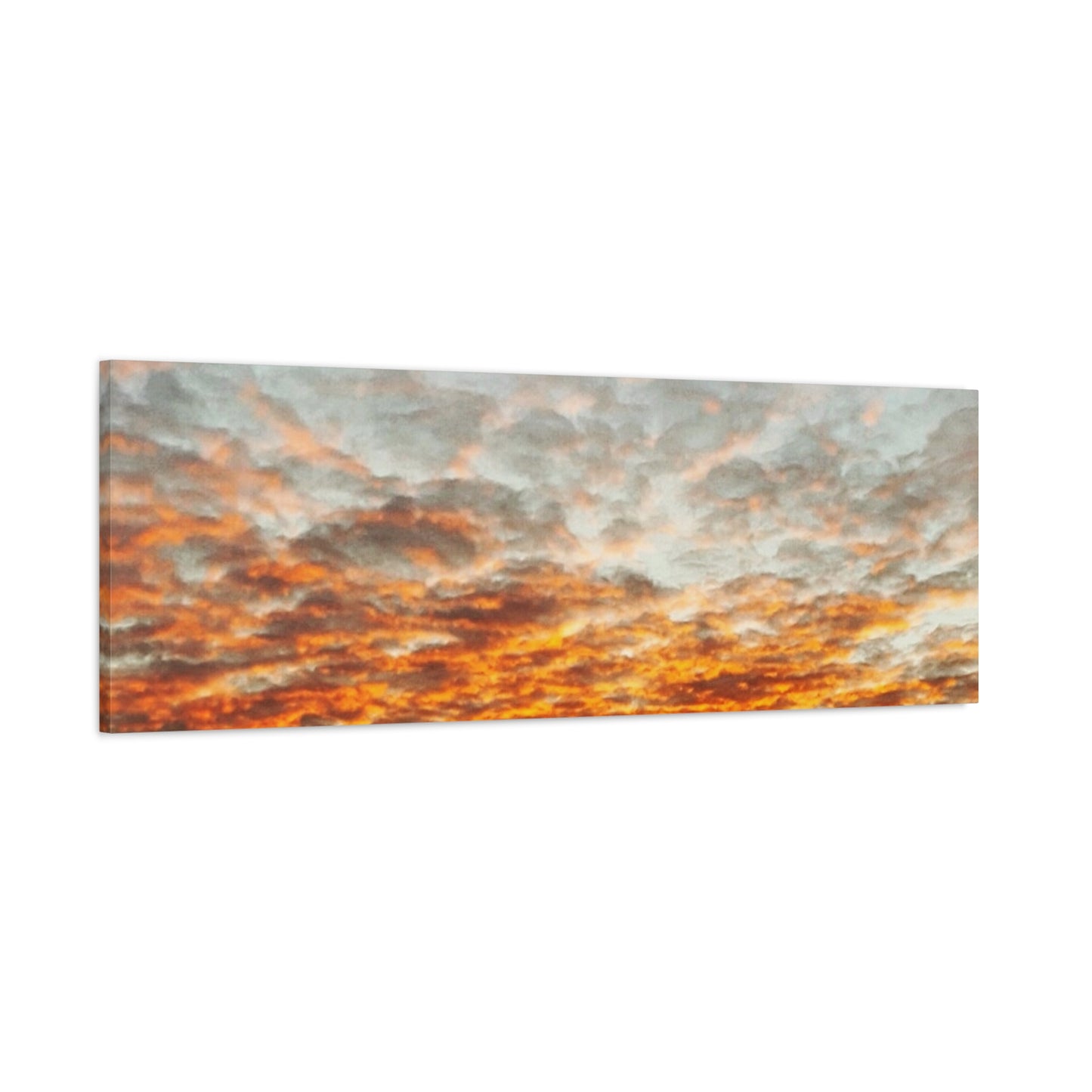 Sunset Sky Canvas Print — Orange Cloudscape Matte Stretched Wall Art