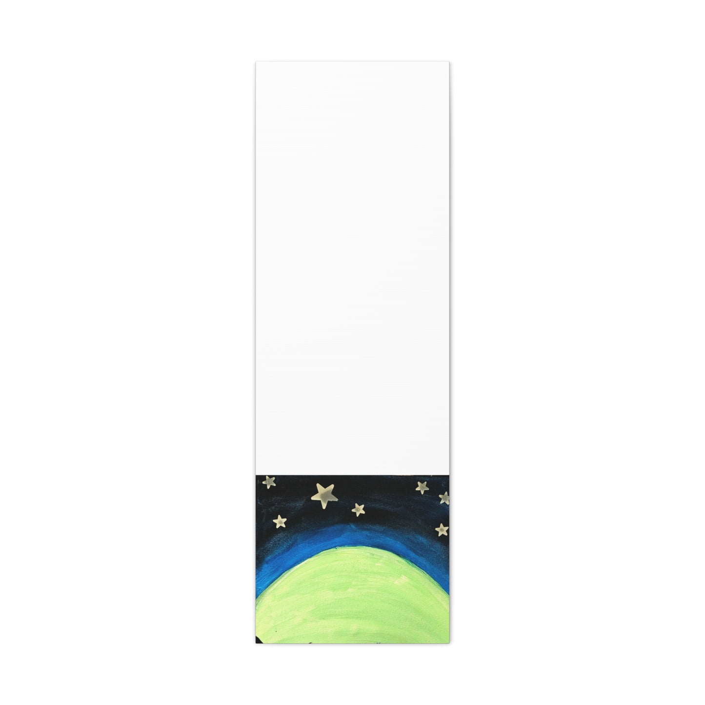 Green Moonrise Canvas Wall Art – Mountain Silhouette Nightscape