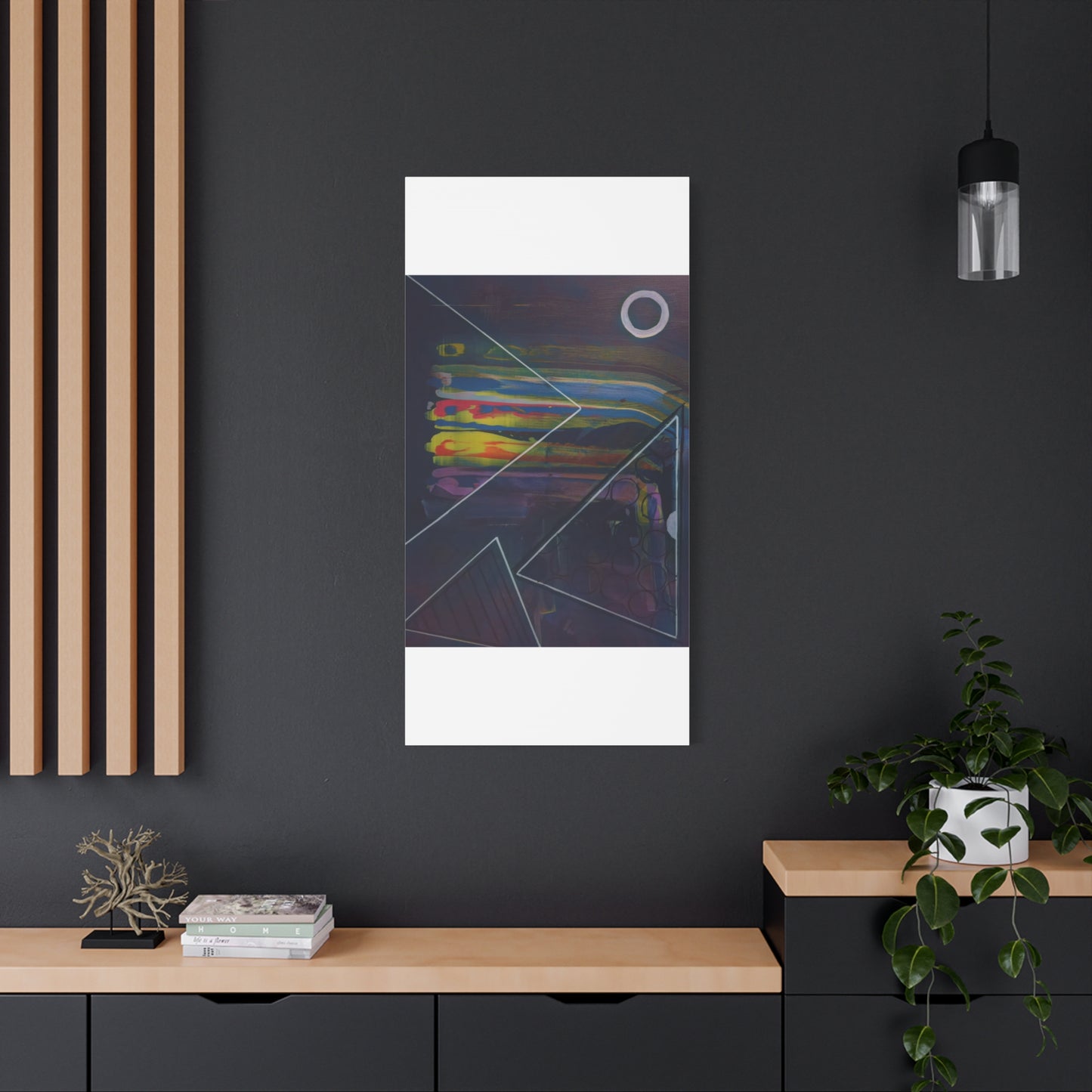 Abstract Geometric Canvas Art - 2025 astronomy – Colorful Drip Triangle Stretched Canvas
