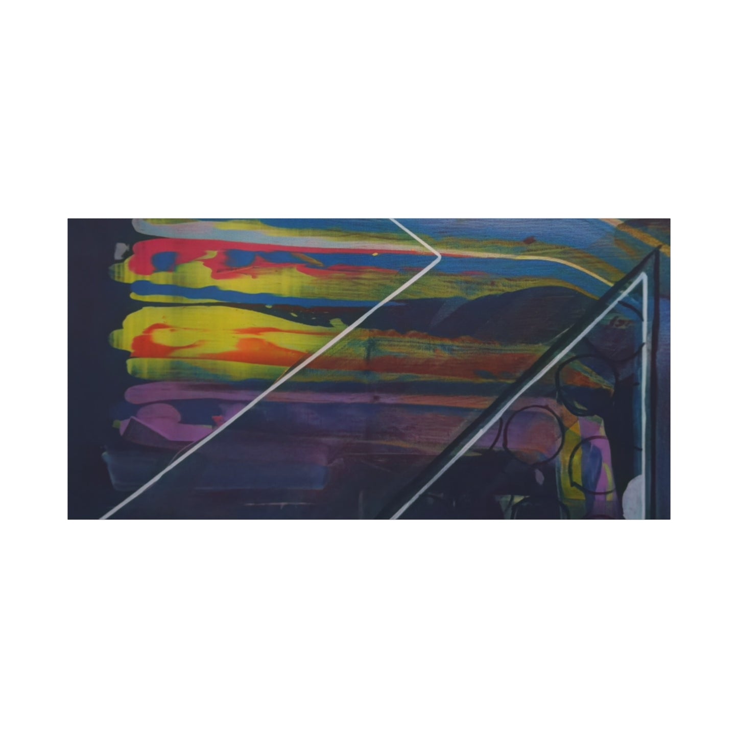 Abstract Geometric Canvas Art - 2025 astronomy – Colorful Drip Triangle Stretched Canvas