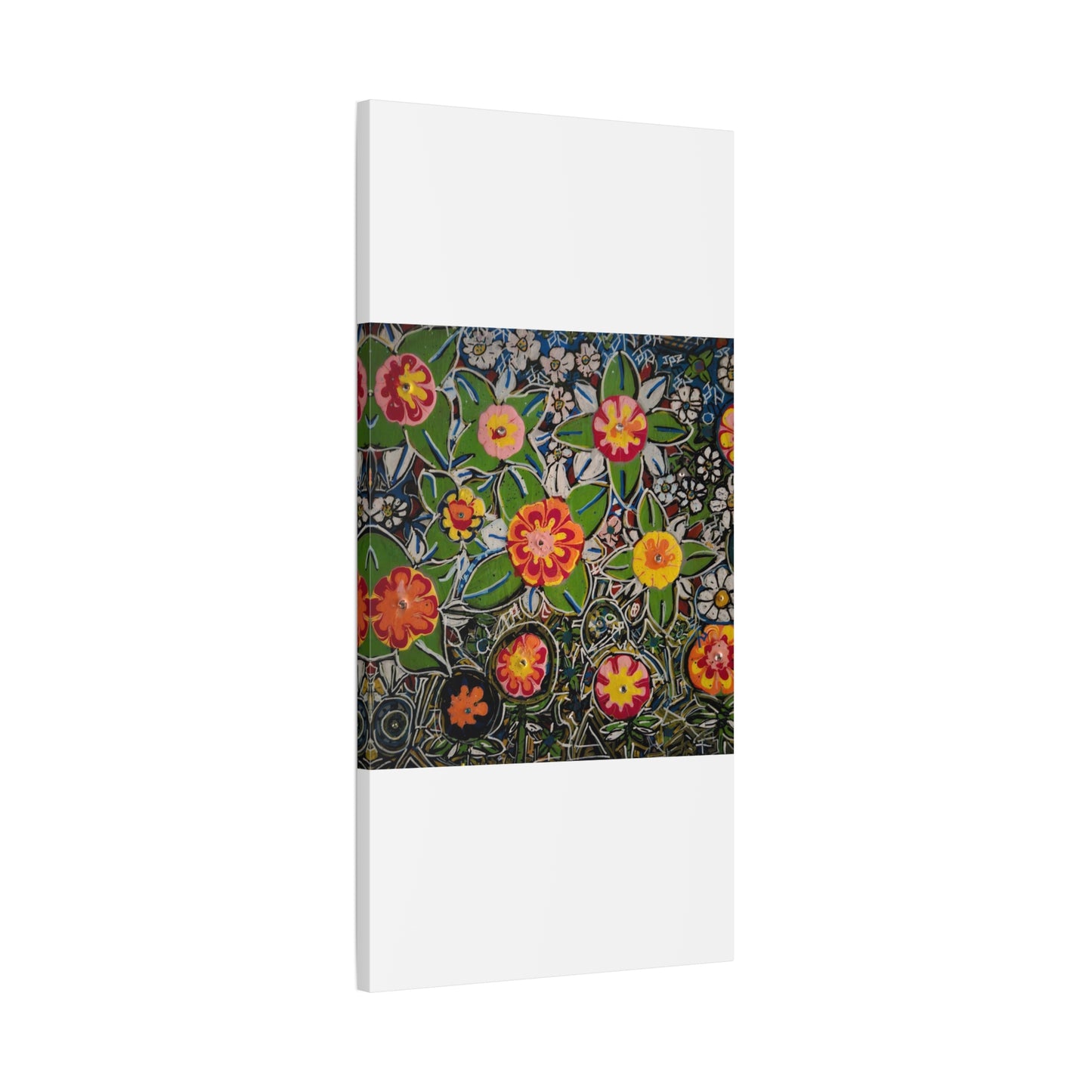 Urban_gardening-04 - Floral Pop Matte Stretched Canvas – Colorful Hand-Painted Garden Wall Art