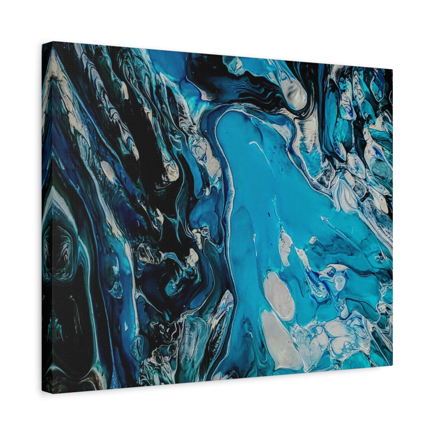 Blue Ocean Abstract Matte Canvas Print — Stretched Wall Art