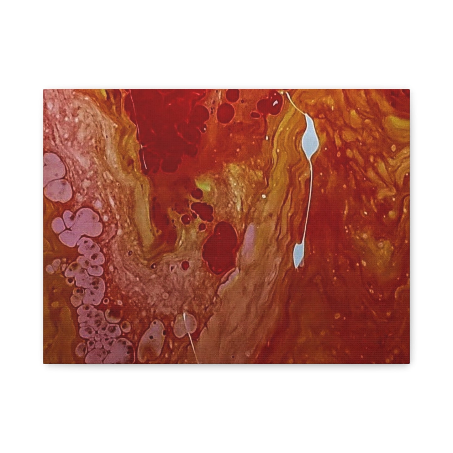Abstract Red Fluid Art Canvas Print — Matte Stretched Wall Art