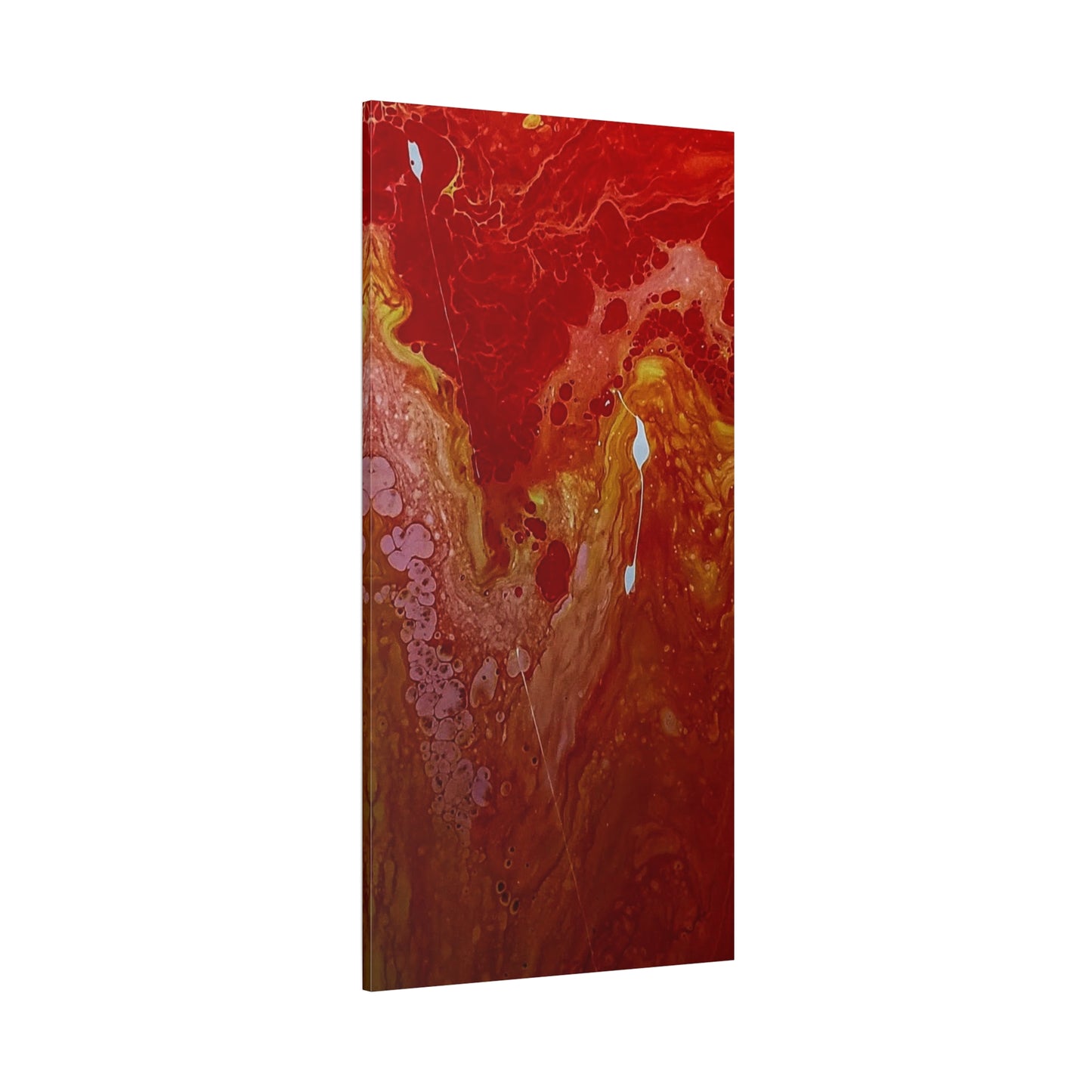 Abstract Red Fluid Art Canvas Print — Matte Stretched Wall Art