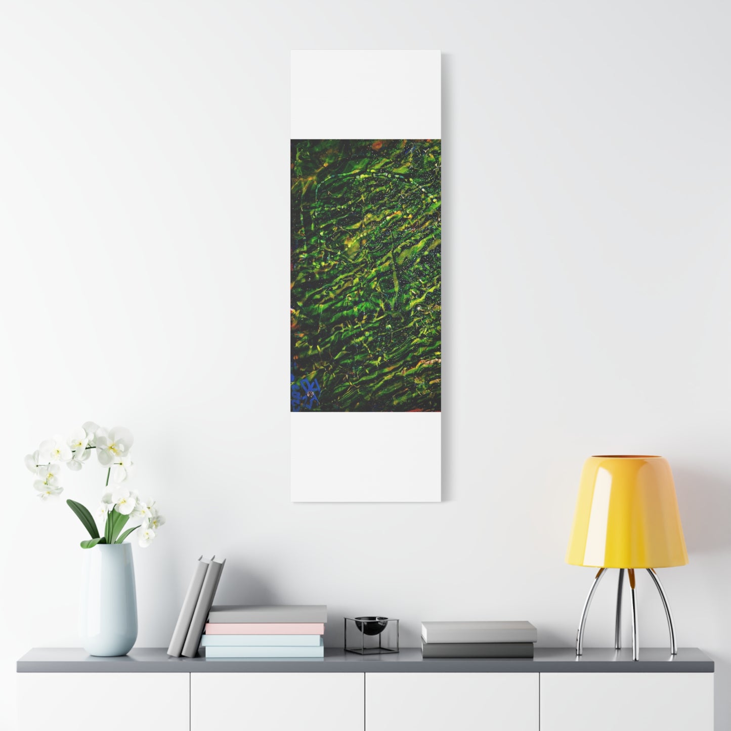 Confessions - Abstract Green Texture Canvas - Matte Stretched Wall Art