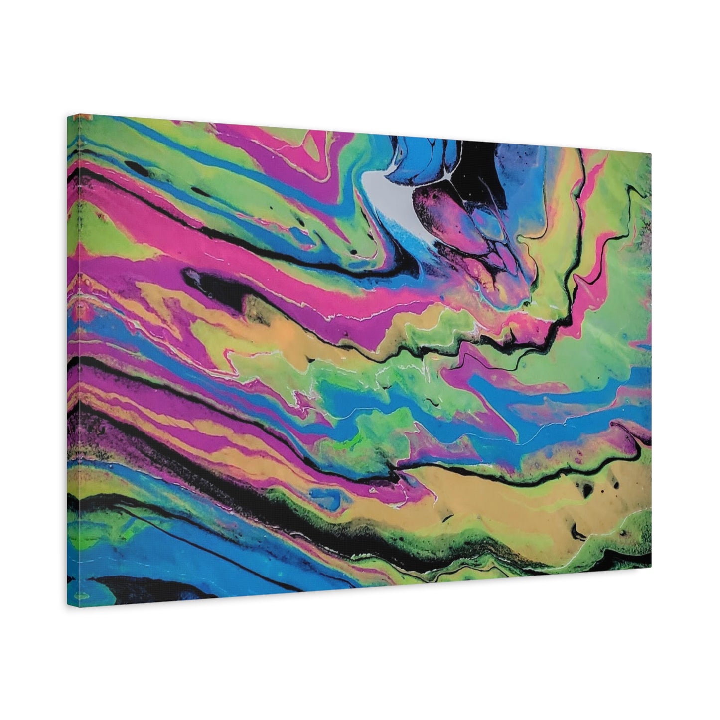 Abstract Neon Fluid Art Canvas Print — Vibrant Psychedelic Wall Decor