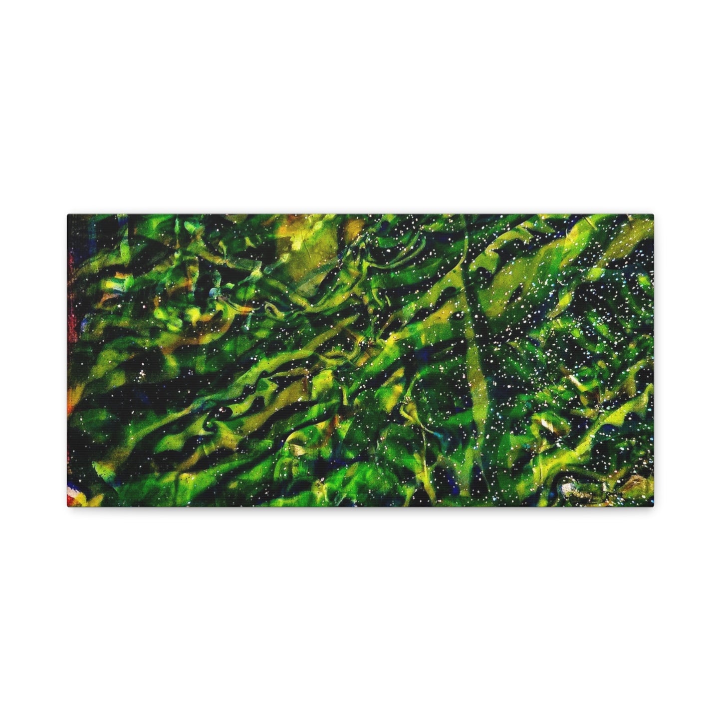 Confessions - Abstract Green Texture Canvas - Matte Stretched Wall Art
