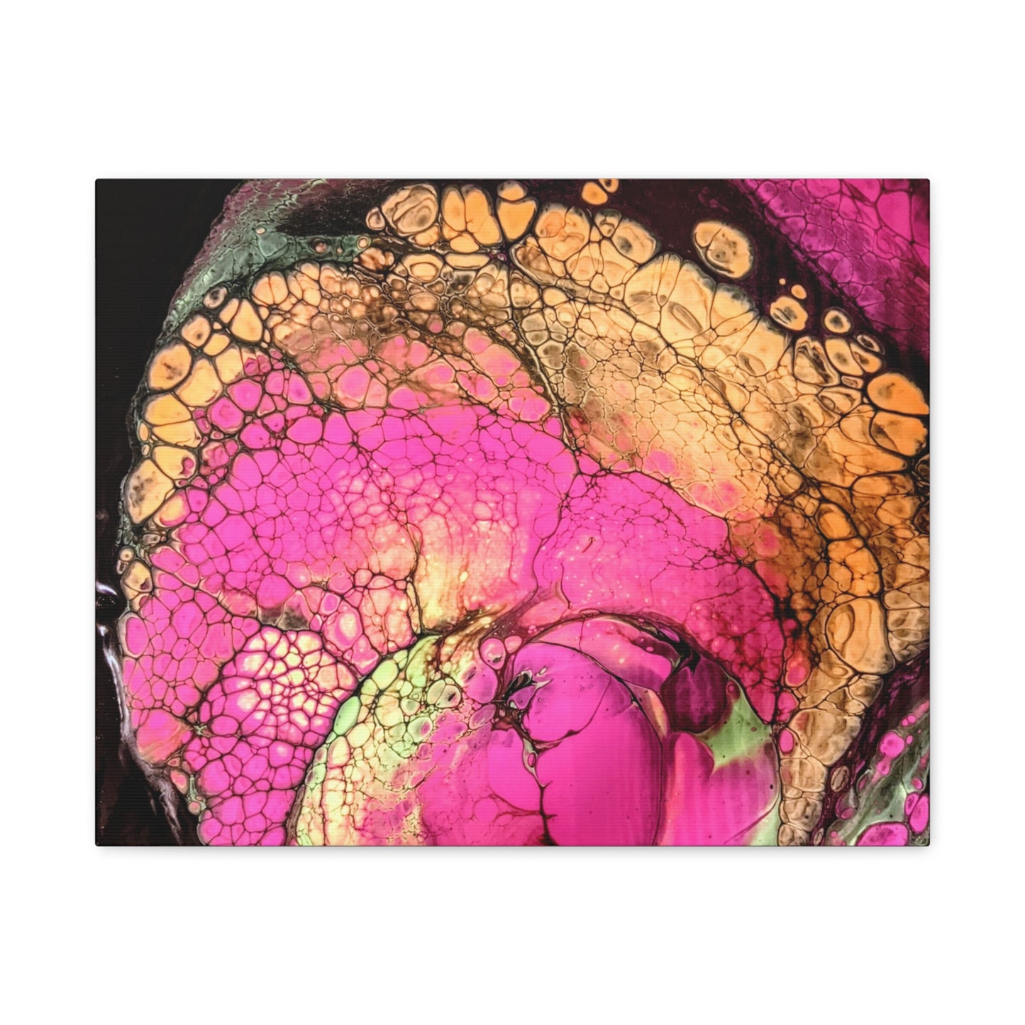Abstract Pink & Gold Fluid Art Canvas