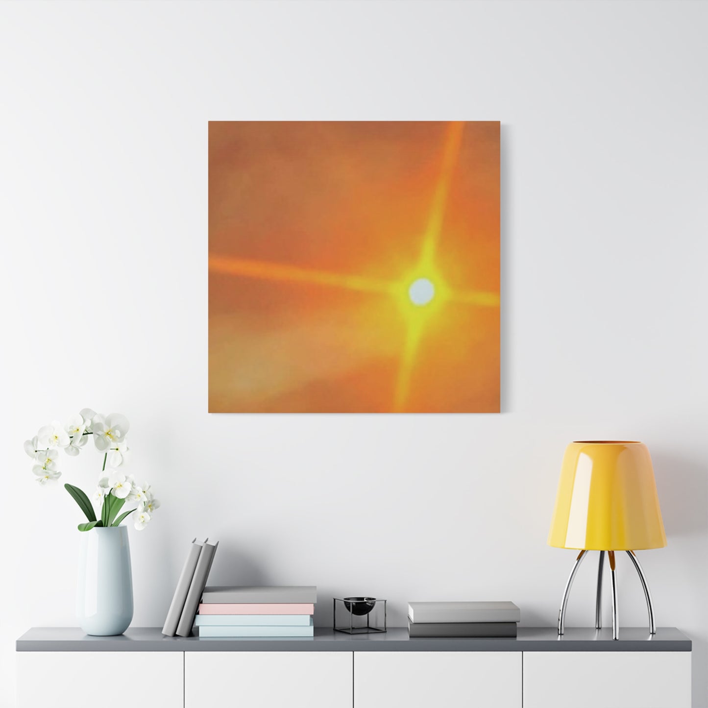 Sunburst Sunset Canvas Print — Warm Abstract Wall Art