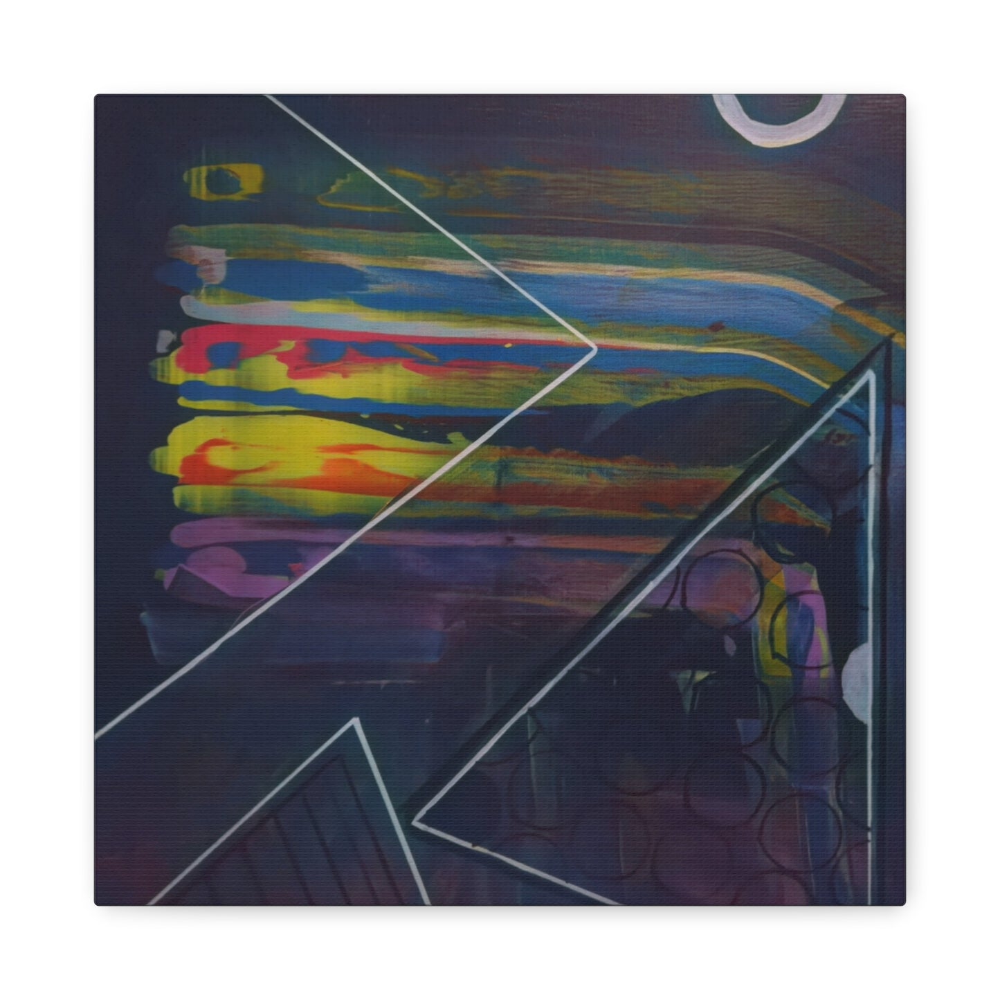 Abstract Geometric Canvas Art - 2025 astronomy – Colorful Drip Triangle Stretched Canvas