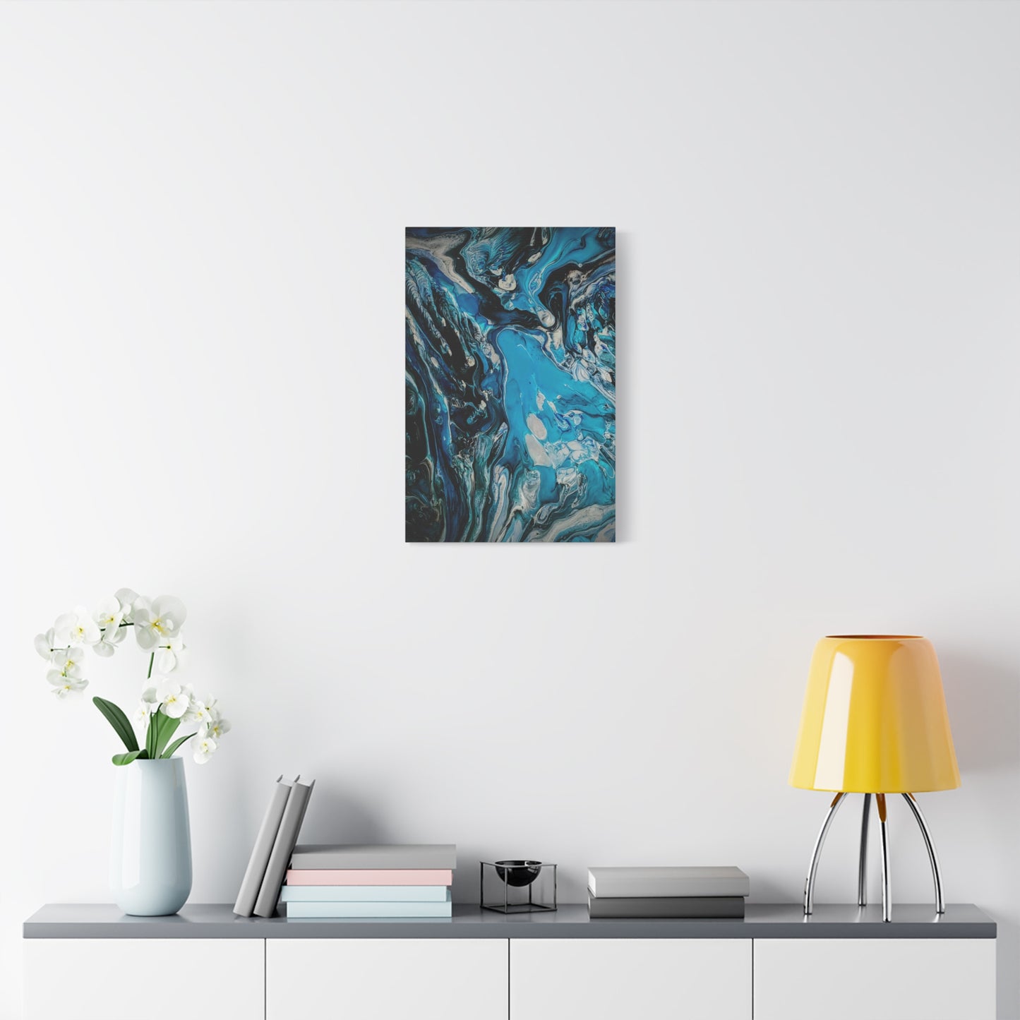 Blue Ocean Abstract Matte Canvas Print — Stretched Wall Art