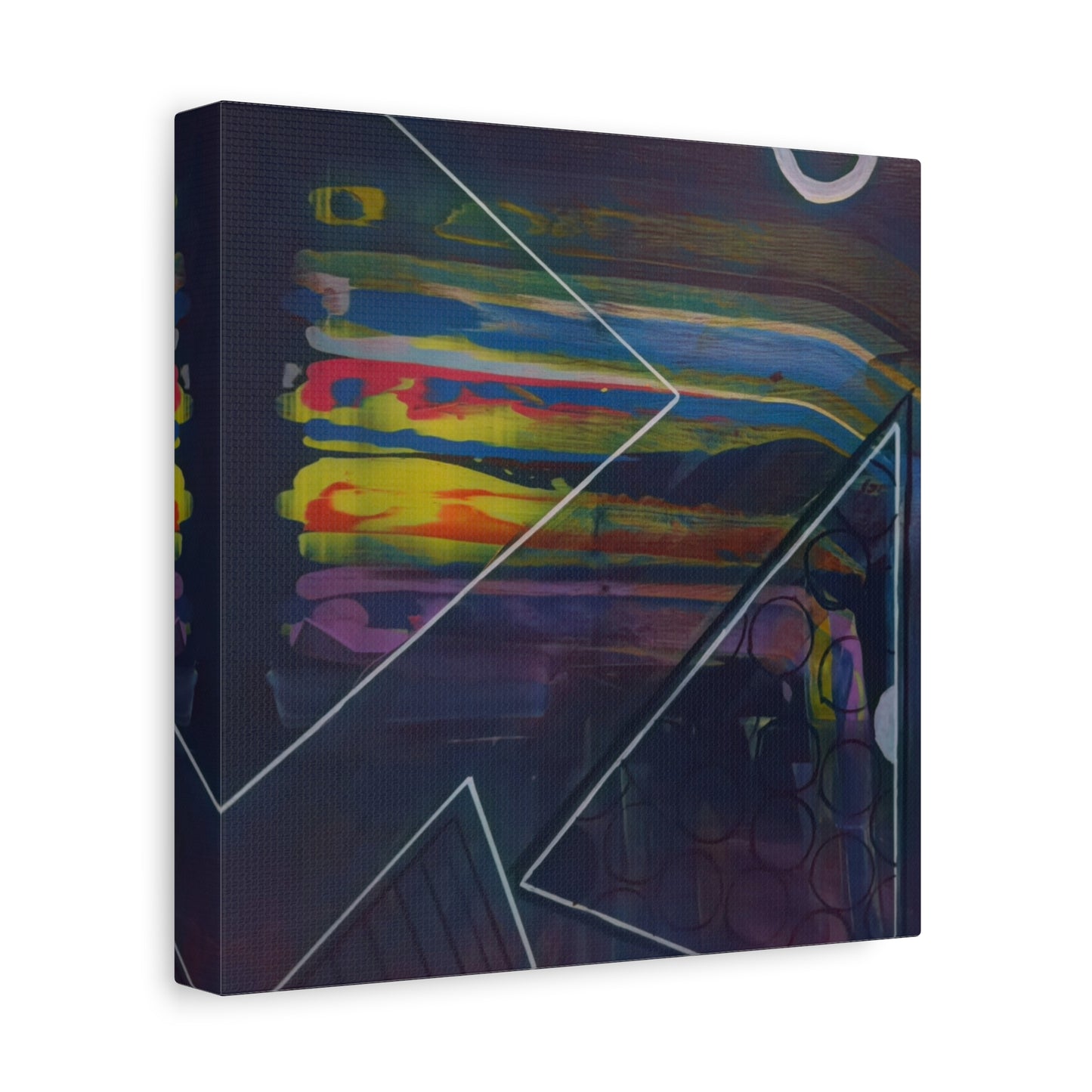 Abstract Geometric Canvas Art - 2025 astronomy – Colorful Drip Triangle Stretched Canvas