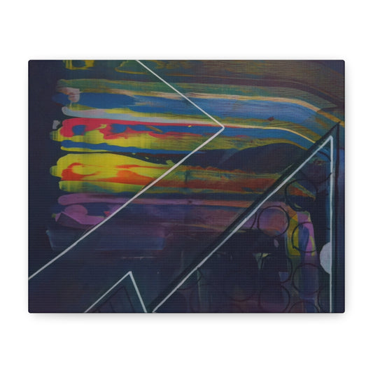 Abstract Geometric Canvas Art - 2025 astronomy – Colorful Drip Triangle Stretched Canvas