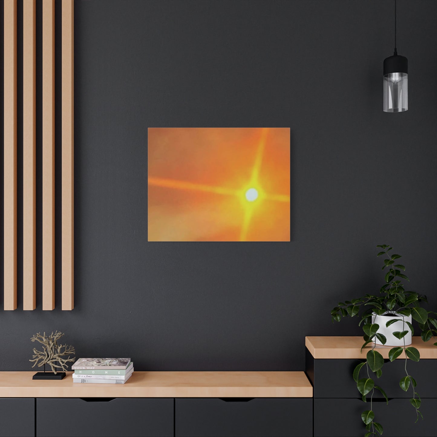 Sunburst Sunset Canvas Print — Warm Abstract Wall Art