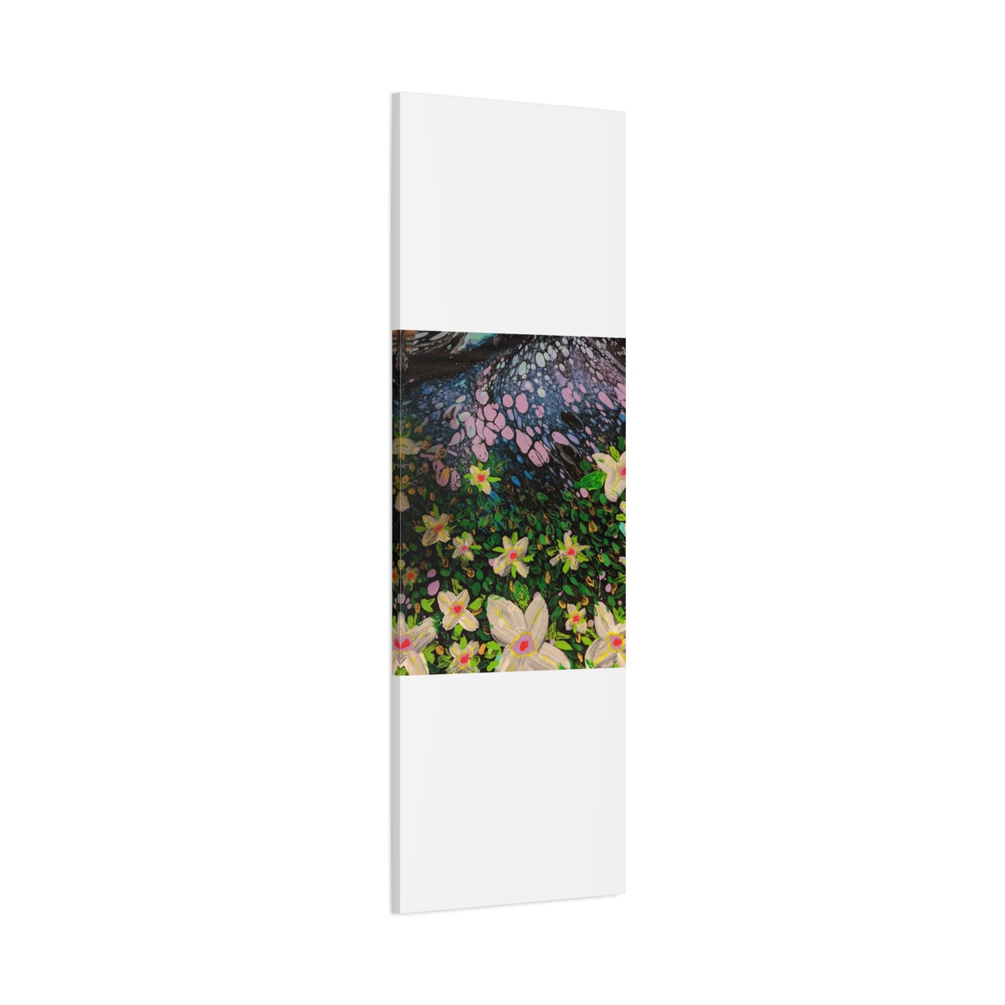 Floetrol&Flowers - Night Pour Garden Matte Canvas Print — Stretched Wall Art