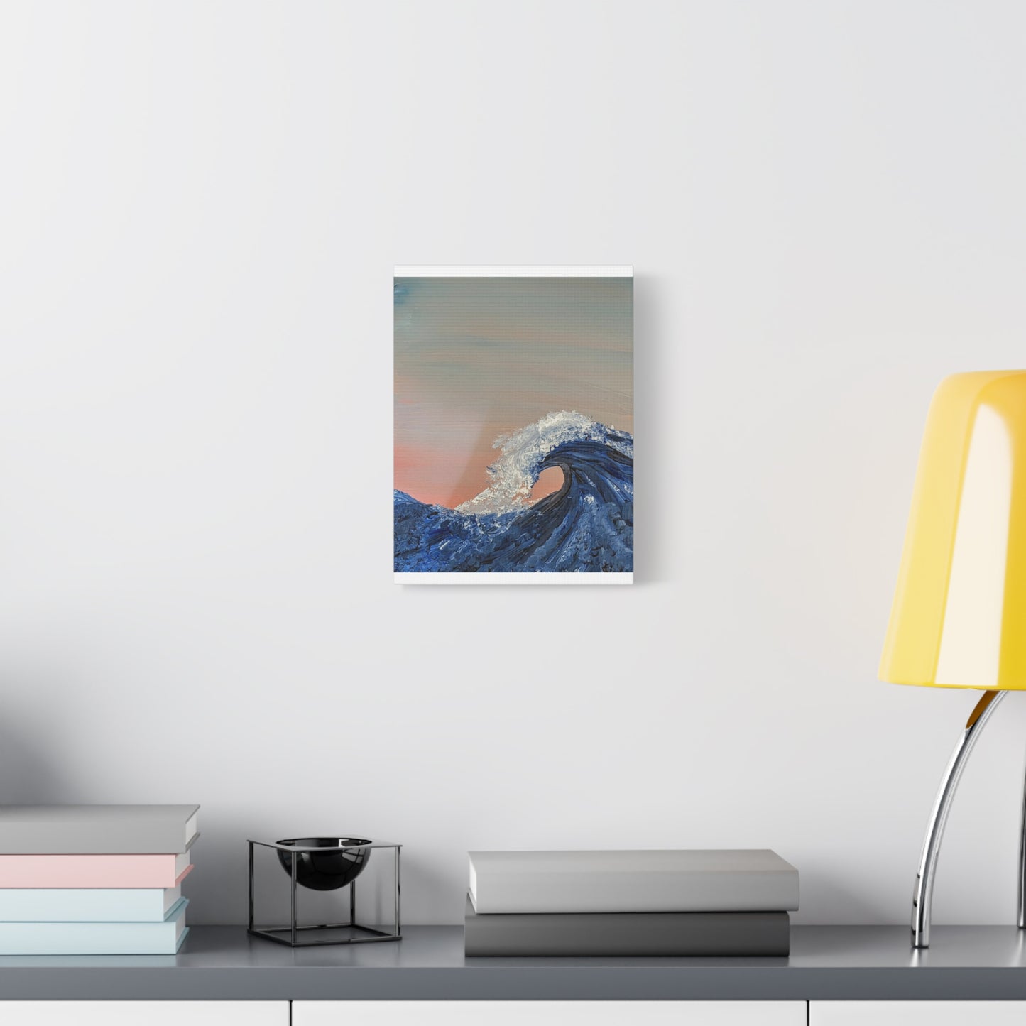 California_Coast - Ocean Wave Canvas Art — Blue Wave Seascape Matte Stretched Canvas
