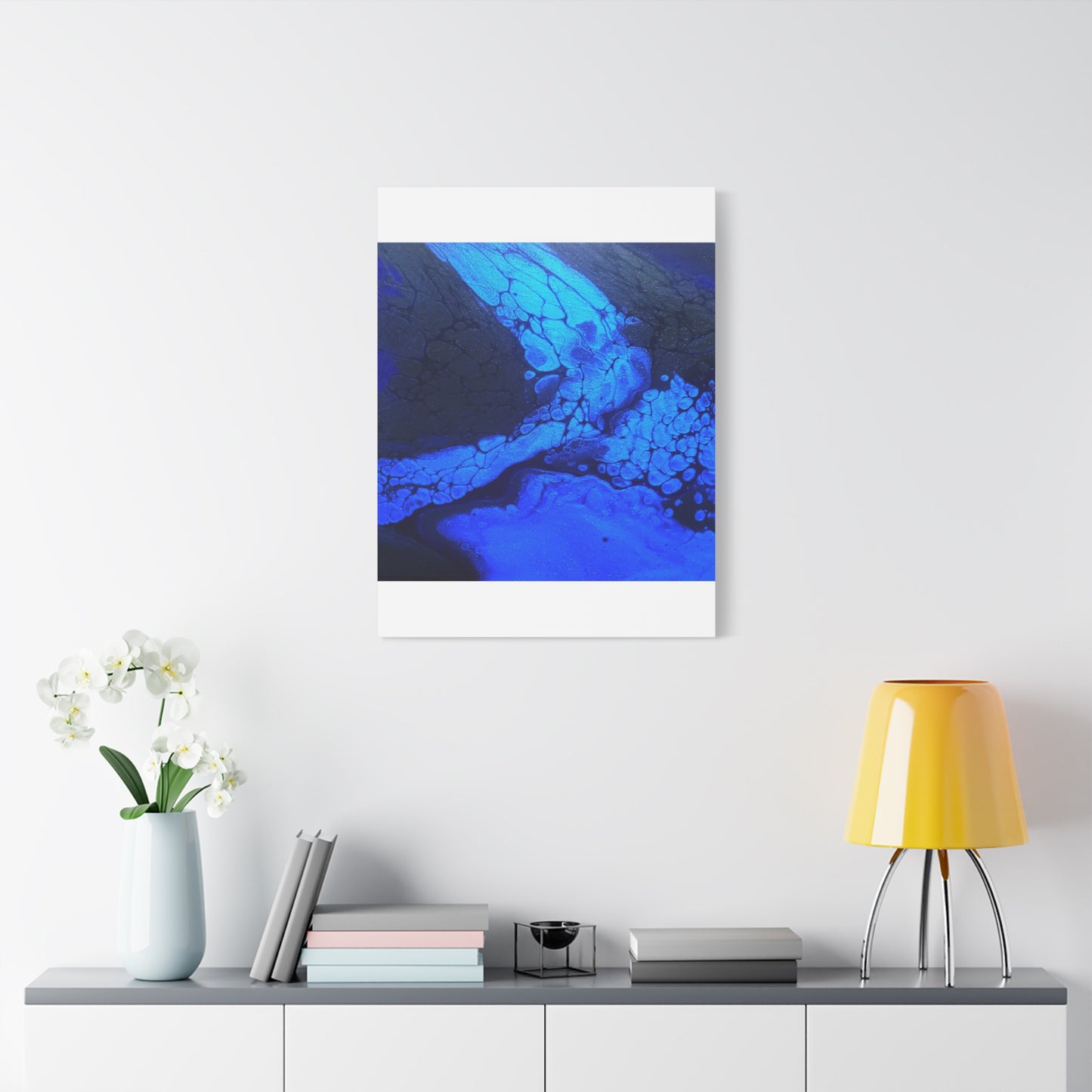 Abstract Blue Ocean Canvas Print — Matte Stretched Wall Art