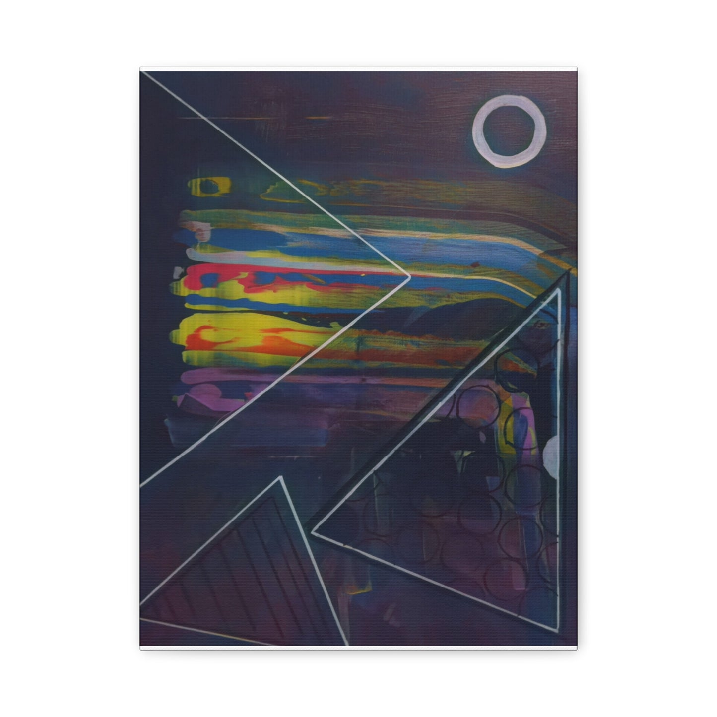 Abstract Geometric Canvas Art - 2025 astronomy – Colorful Drip Triangle Stretched Canvas