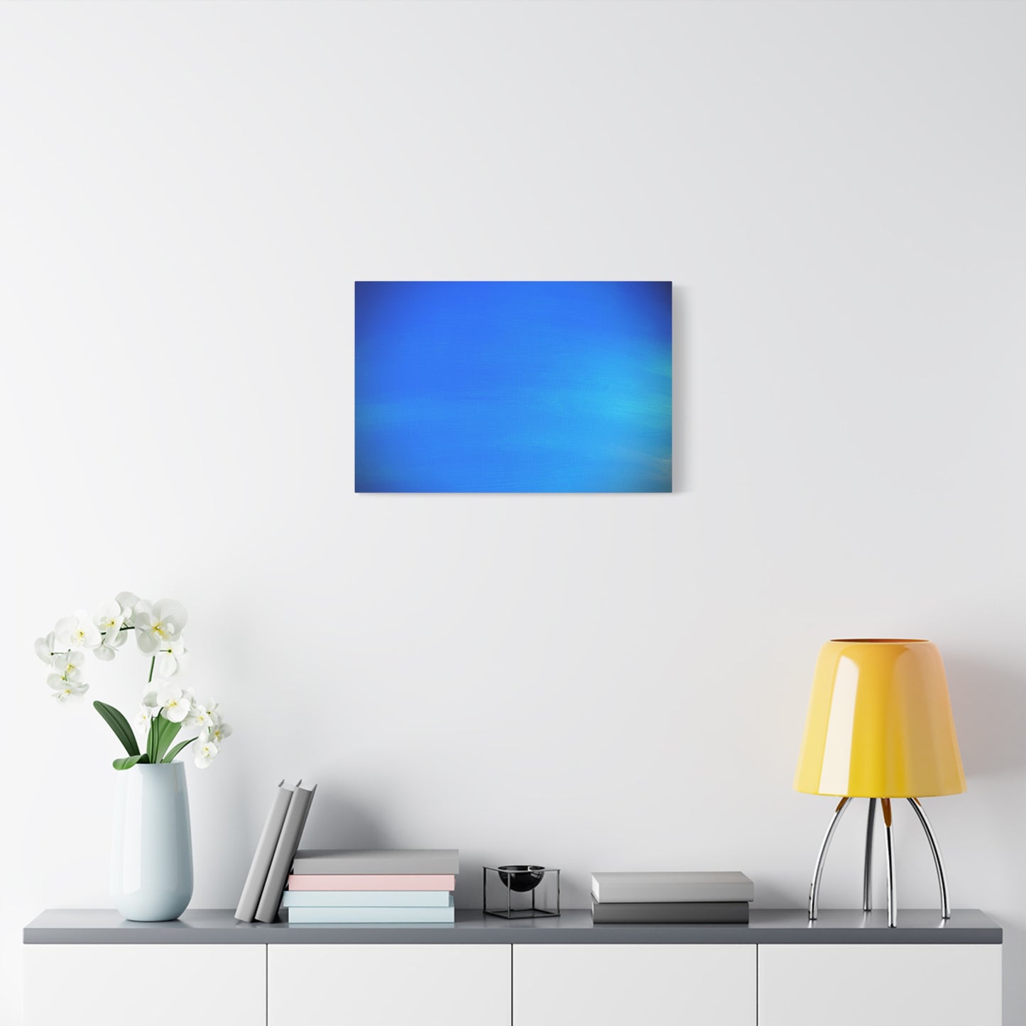 Blue Burst - Gradient Matte Canvas Print — Abstract Ocean Wall Art, Stretched 1.25"