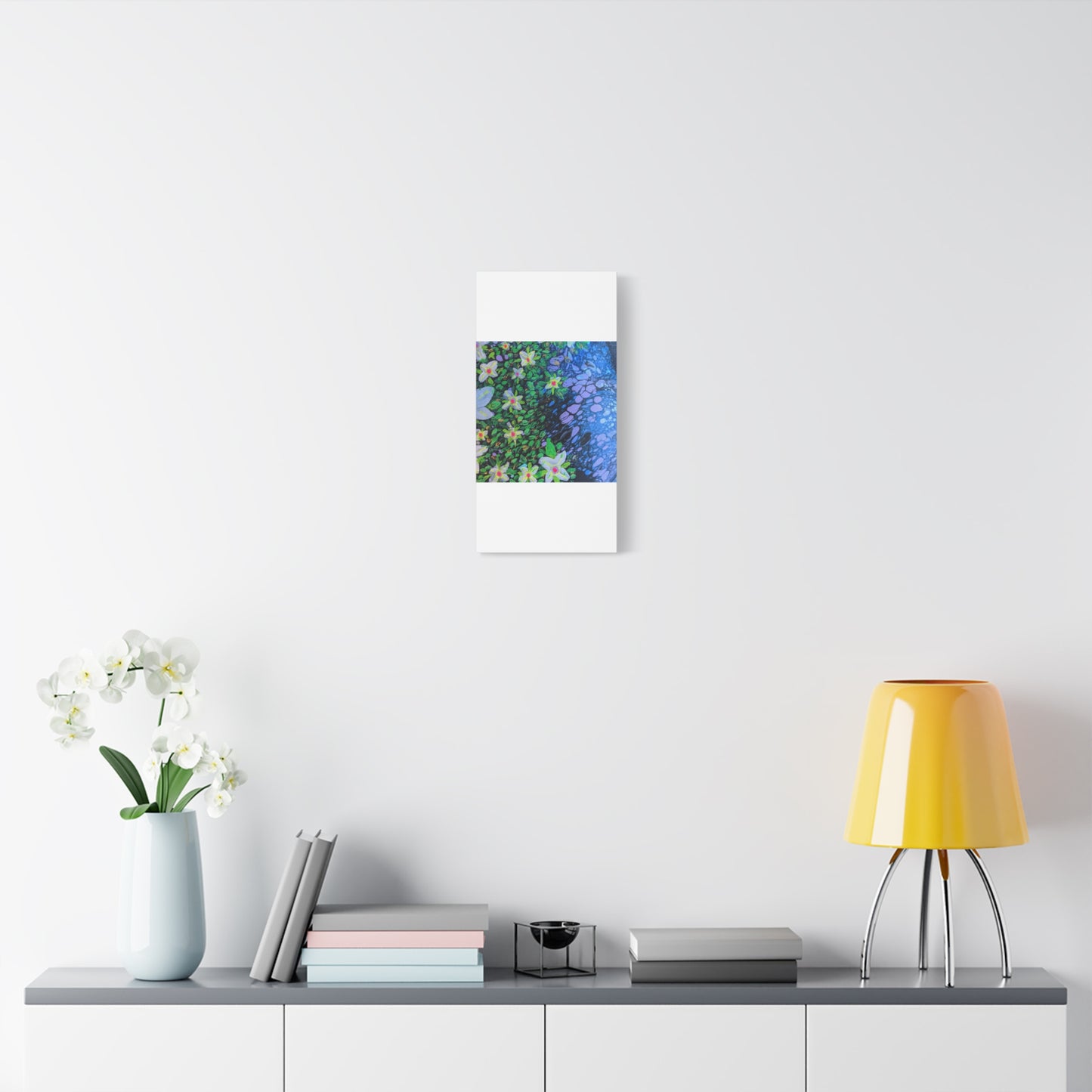 Floetrol&Flowers -  Reef Matte Canvas Wall Art — Blue & Green Abstract Flower Painting