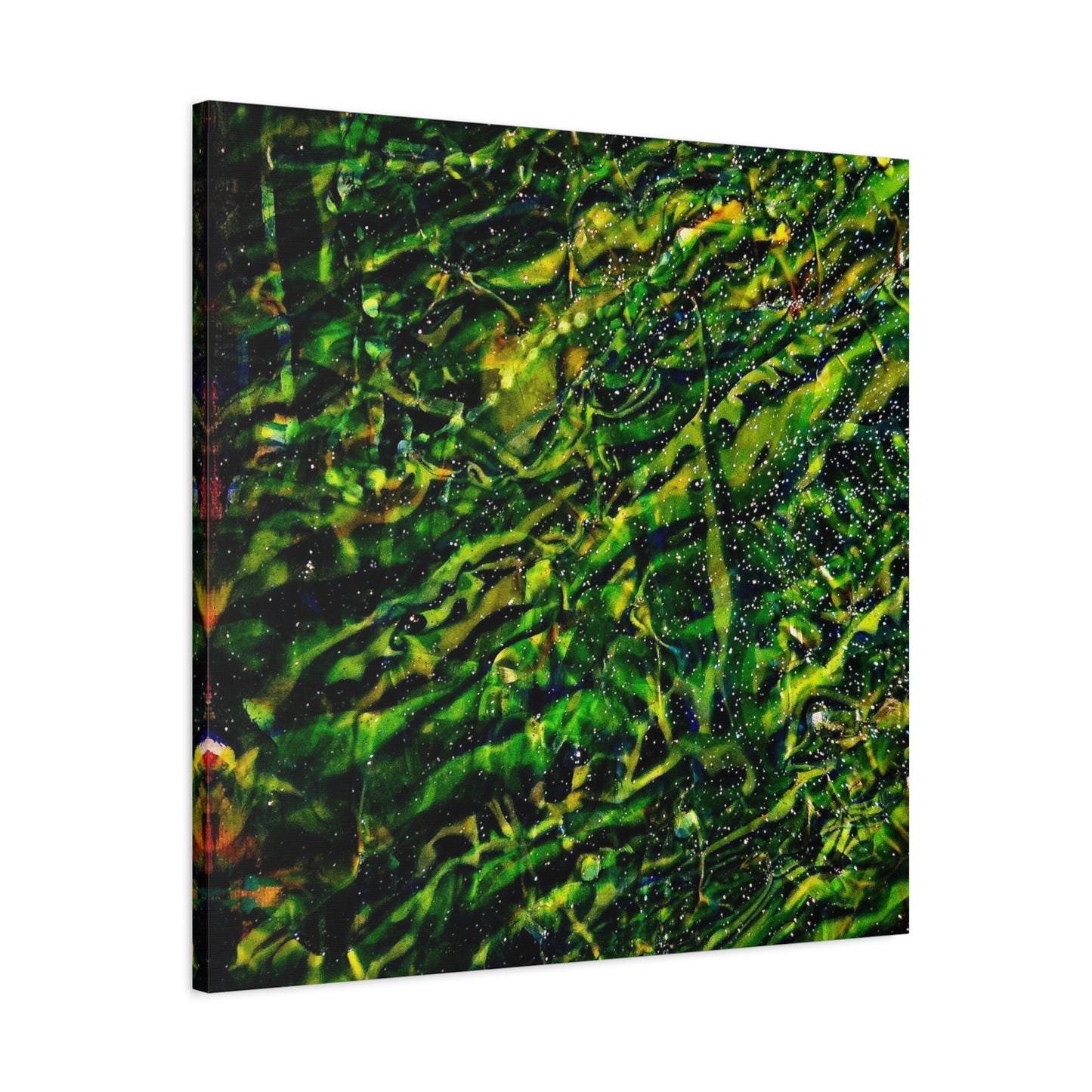 Confessions - Abstract Green Texture Canvas - Matte Stretched Wall Art
