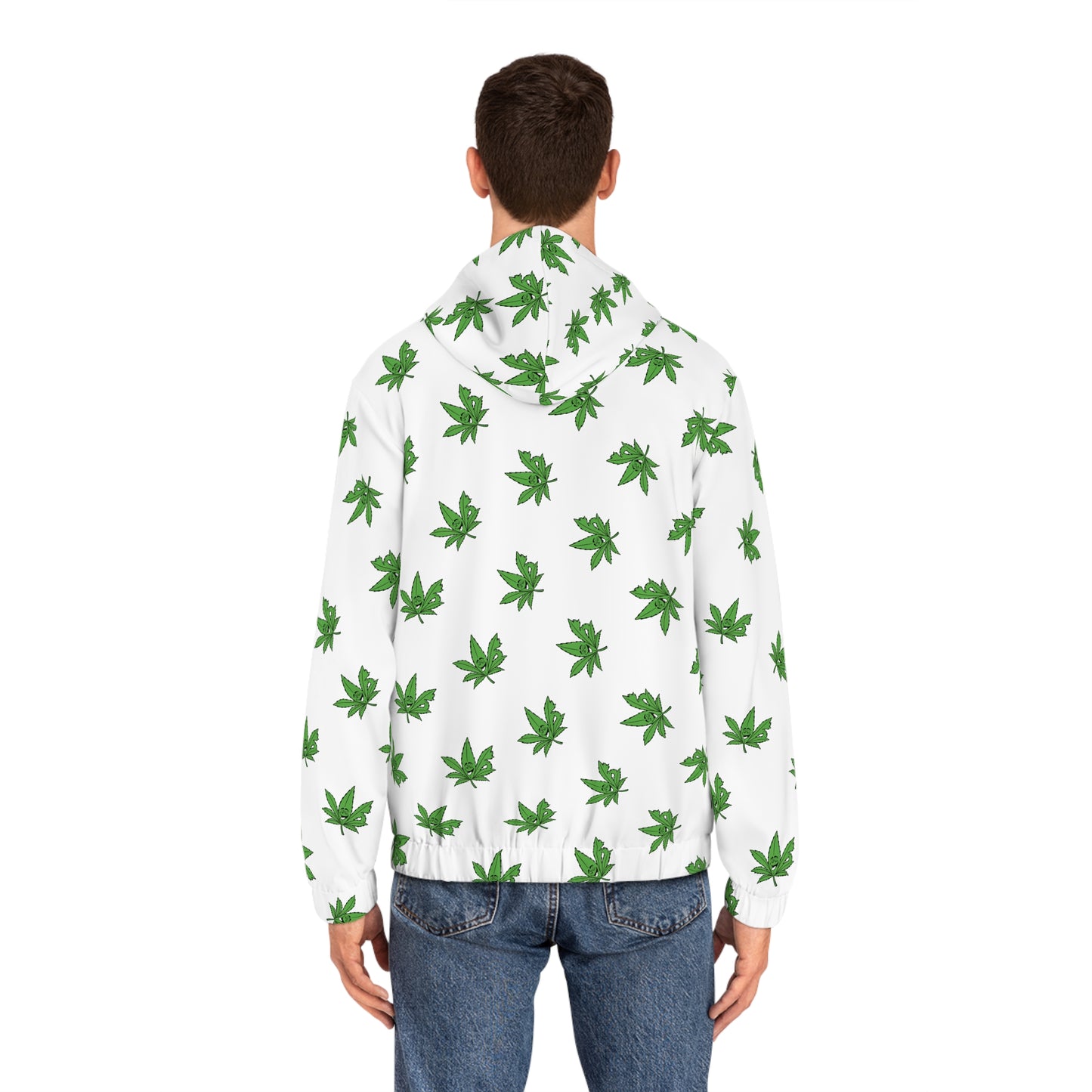 Green Leaf Zip Hoodie — Men’s Full-Zip AOP Jacket