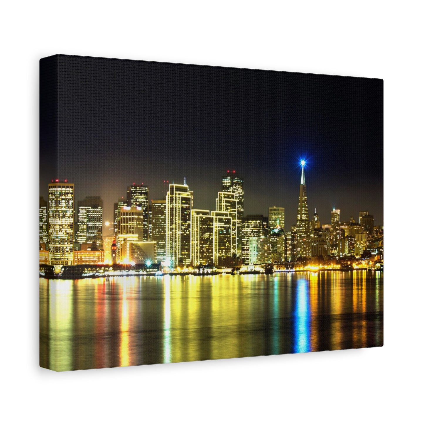 San Francisco Night Skyline Matte Canvas Print — Stretched 1.25"