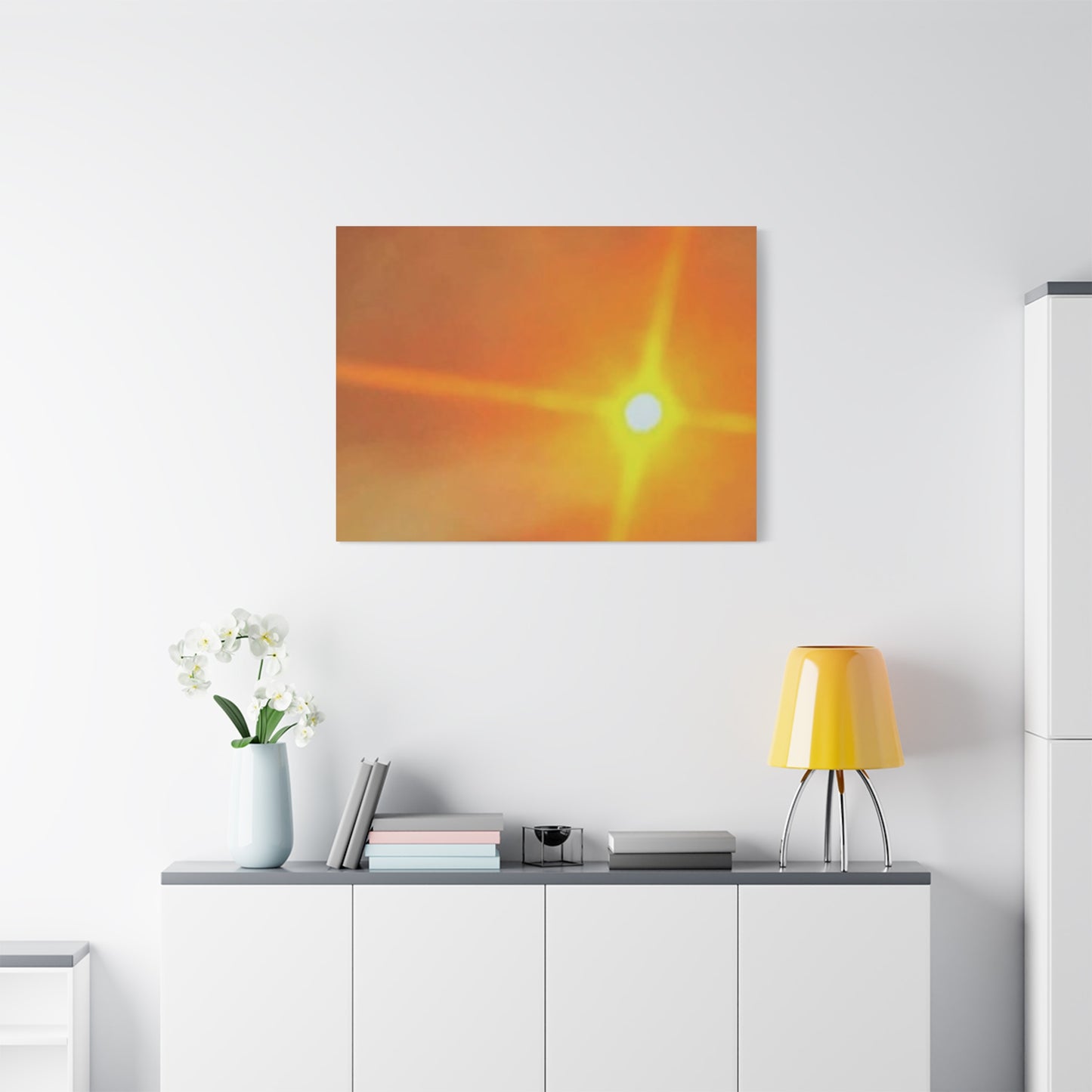 Sunburst Sunset Canvas Print — Warm Abstract Wall Art