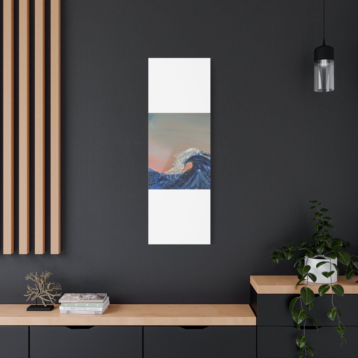 California_Coast - Ocean Wave Canvas Art — Blue Wave Seascape Matte Stretched Canvas