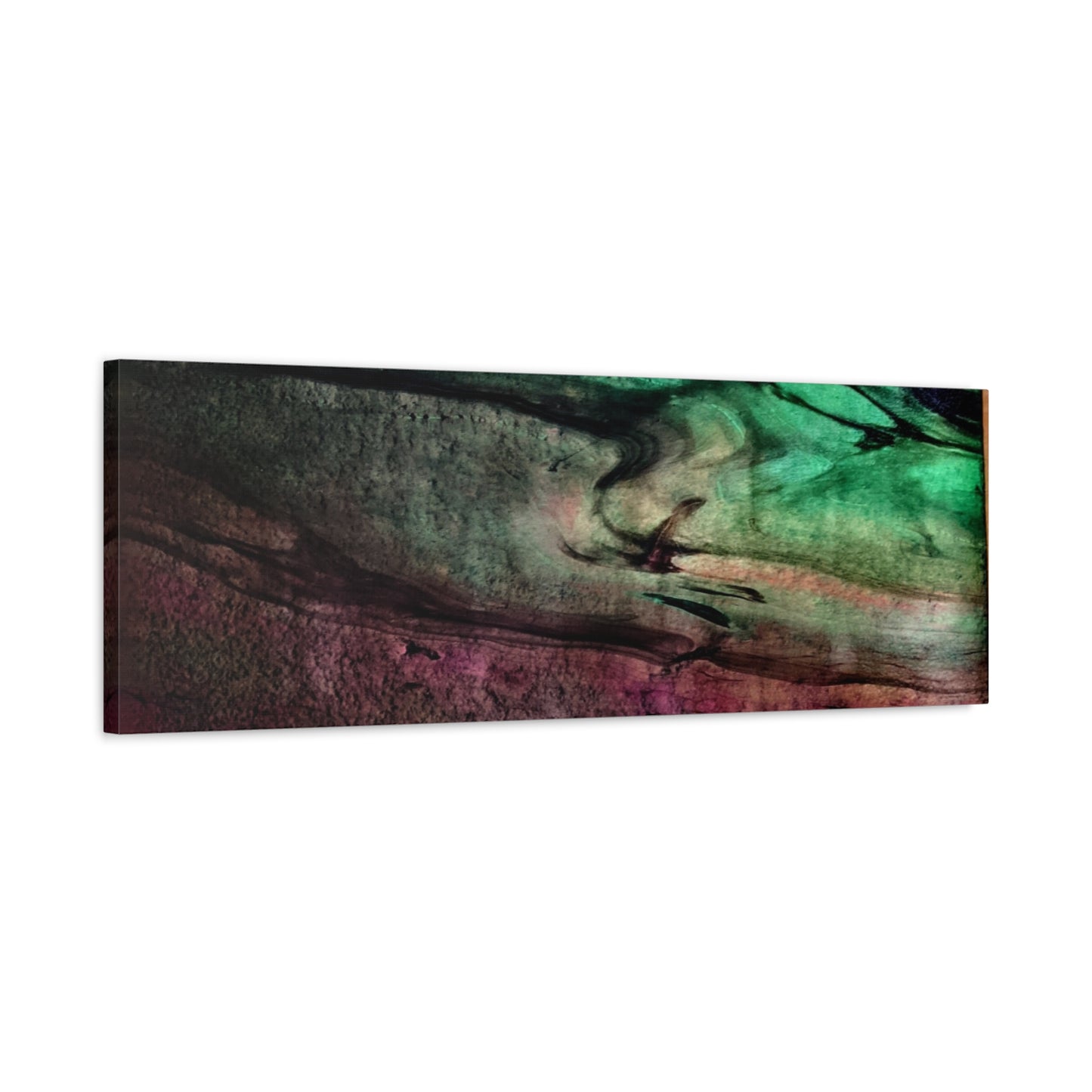 flame tempered pour - Abstract Teal & Magenta Canvas Wall Art — Matte Stretched 1.25"