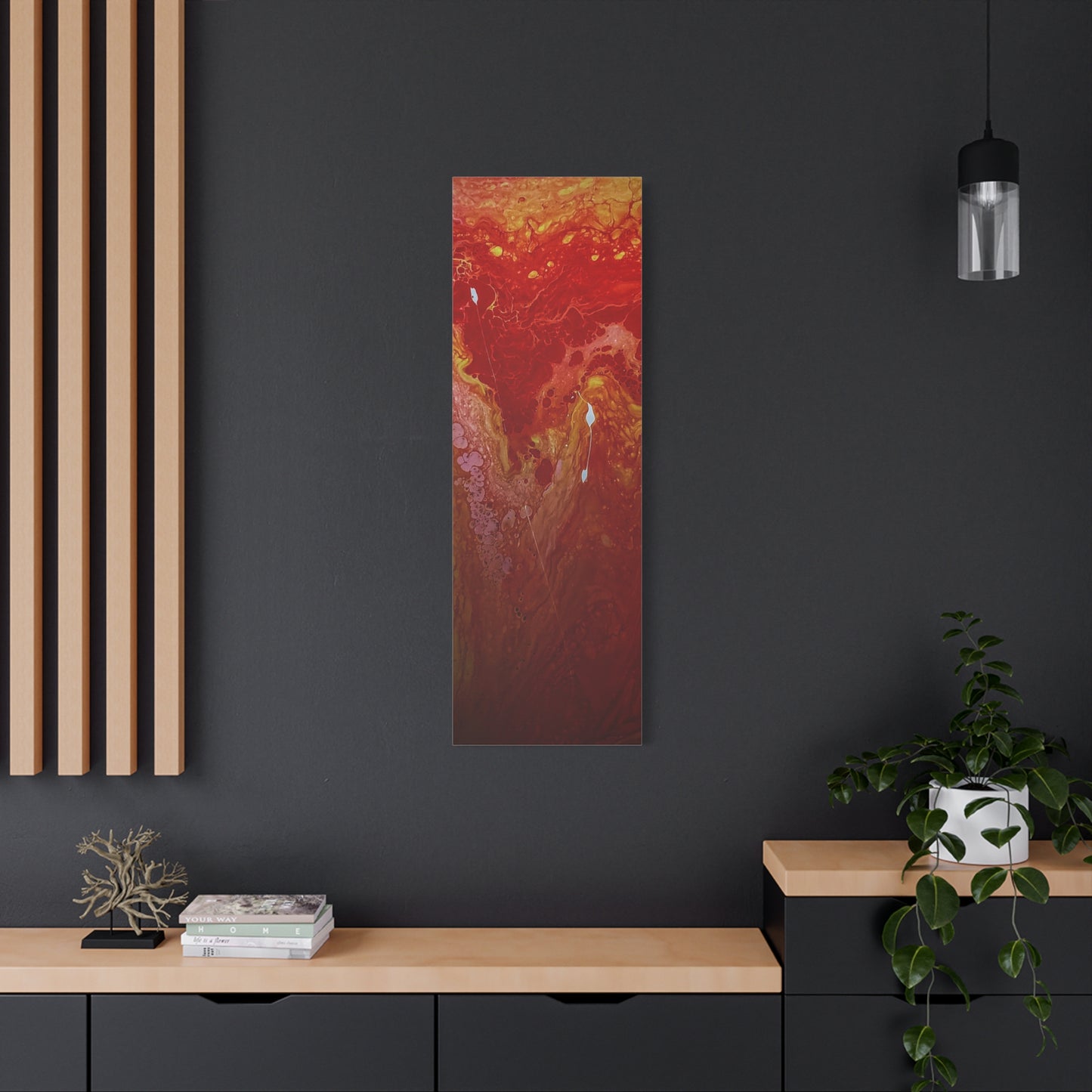 Abstract Red Fluid Art Canvas Print — Matte Stretched Wall Art