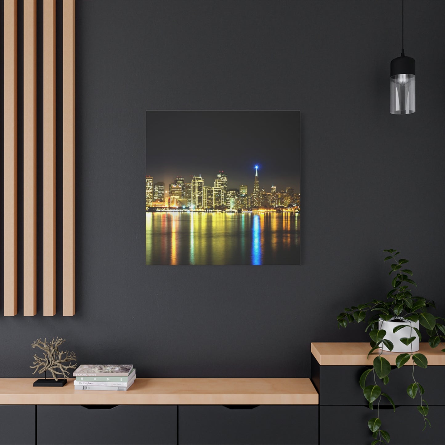 San Francisco Night Skyline Matte Canvas Print — Stretched 1.25"