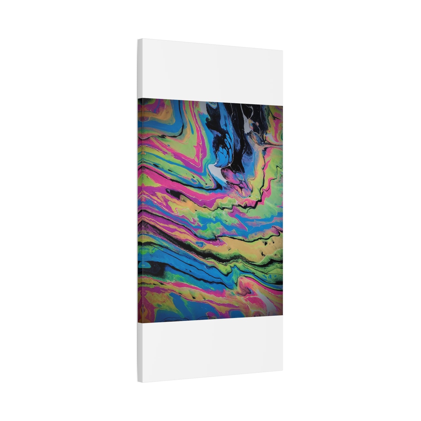 Abstract Neon Fluid Art Canvas Print — Vibrant Psychedelic Wall Decor