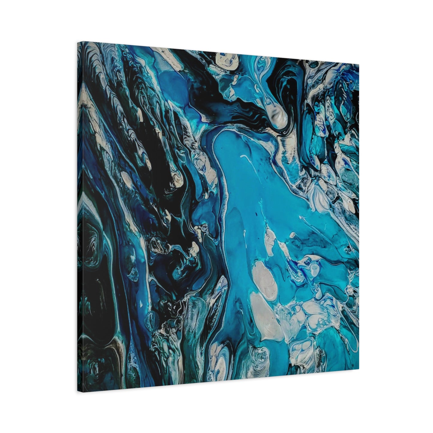 Blue Ocean Abstract Matte Canvas Print — Stretched Wall Art