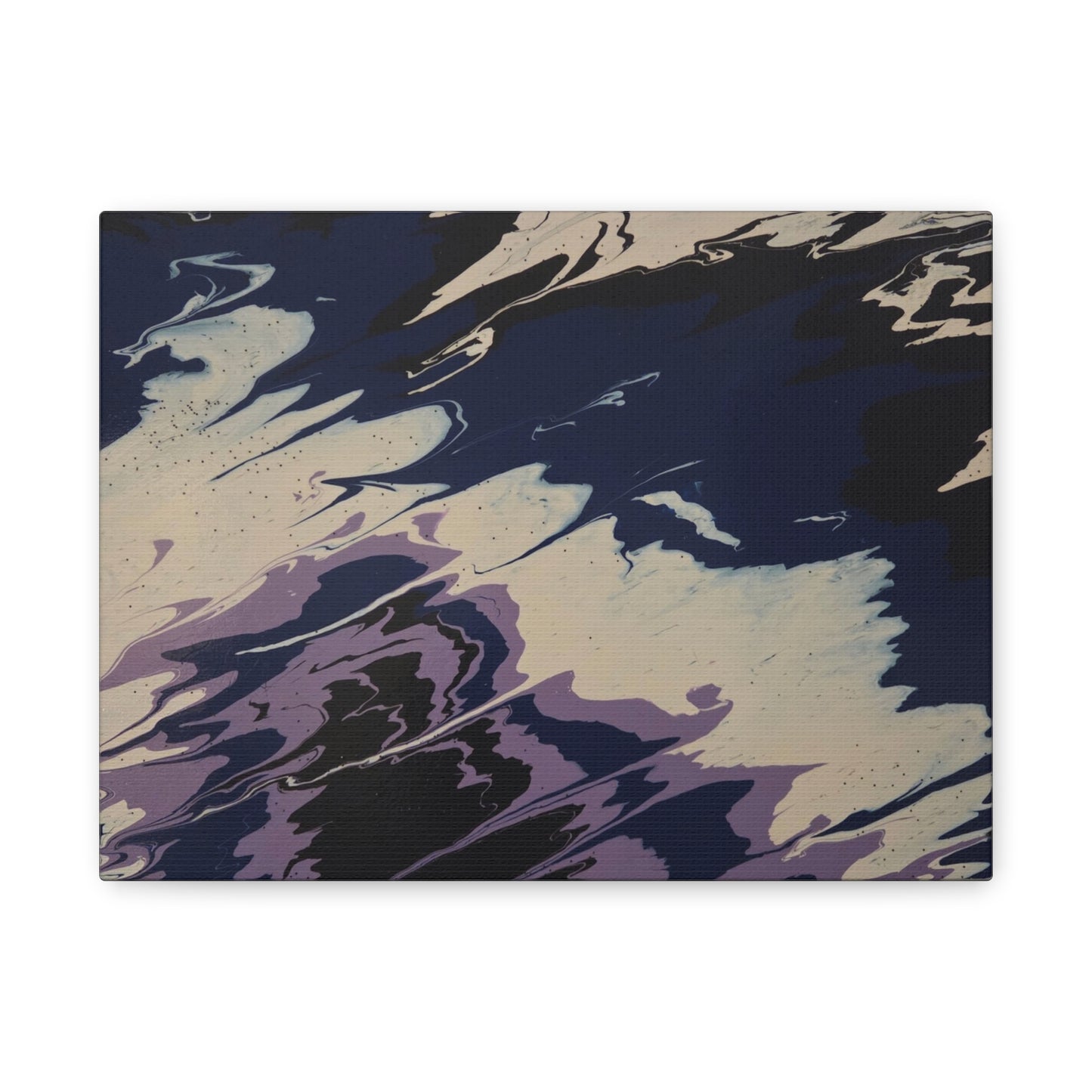 Abstract Navy & Lavender Wave Matte Stretched Canvas (1.25")
