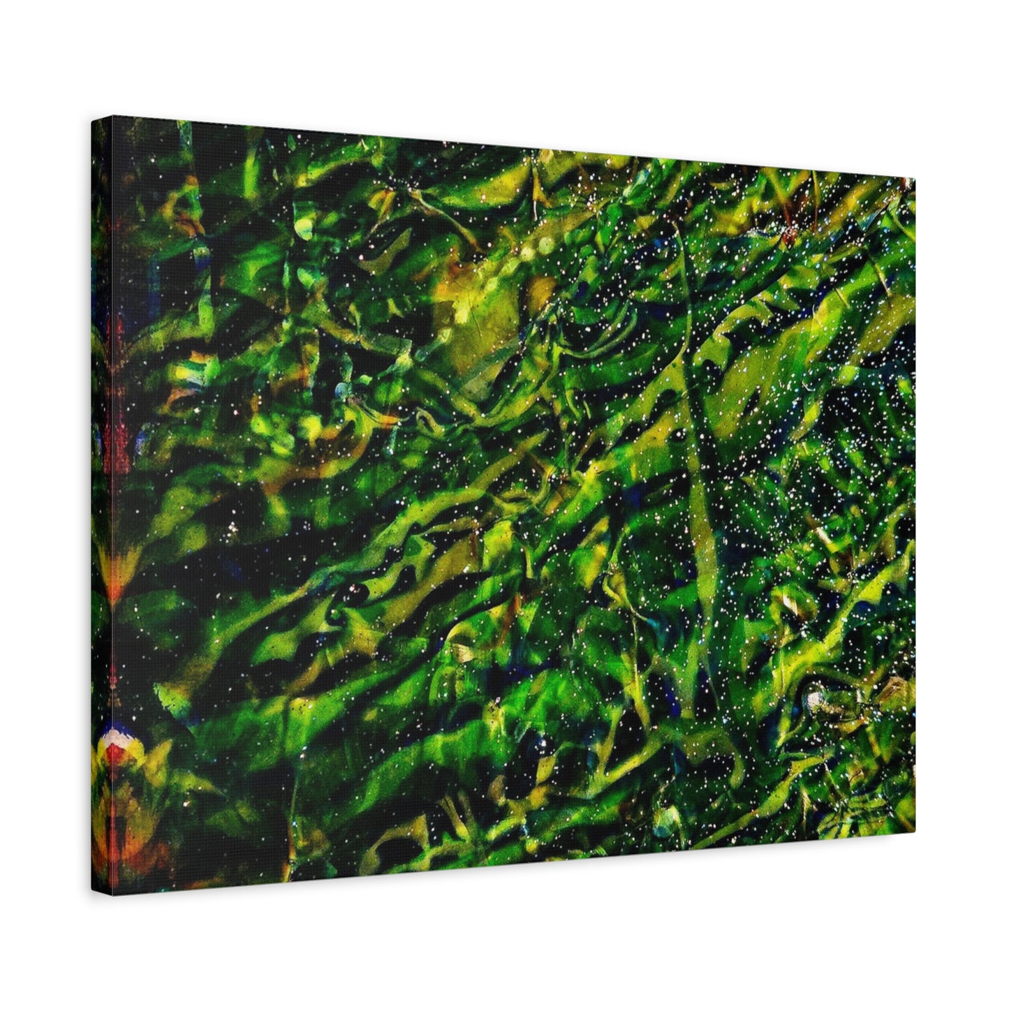 Confessions - Abstract Green Texture Canvas - Matte Stretched Wall Art