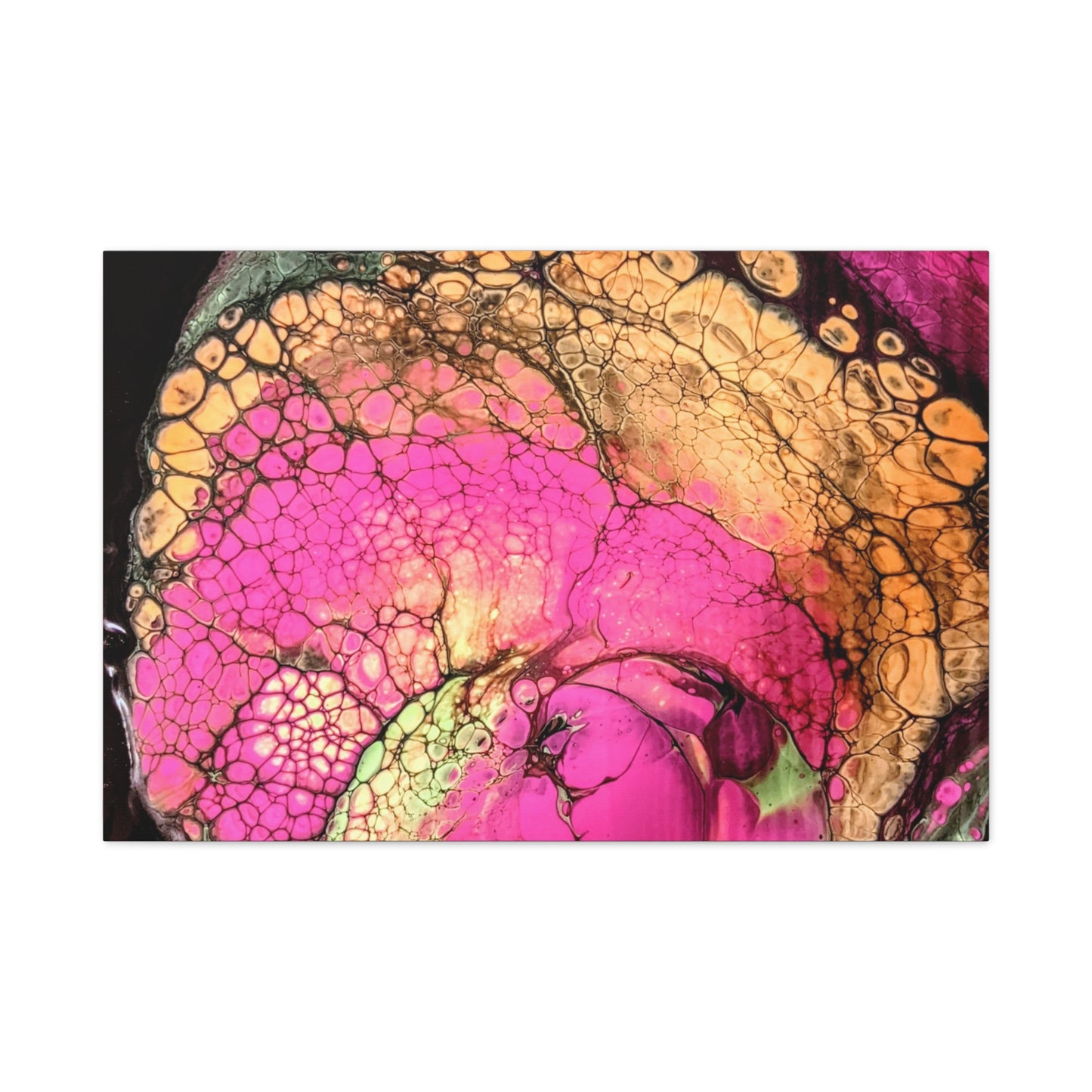 Abstract Pink & Gold Fluid Art Canvas