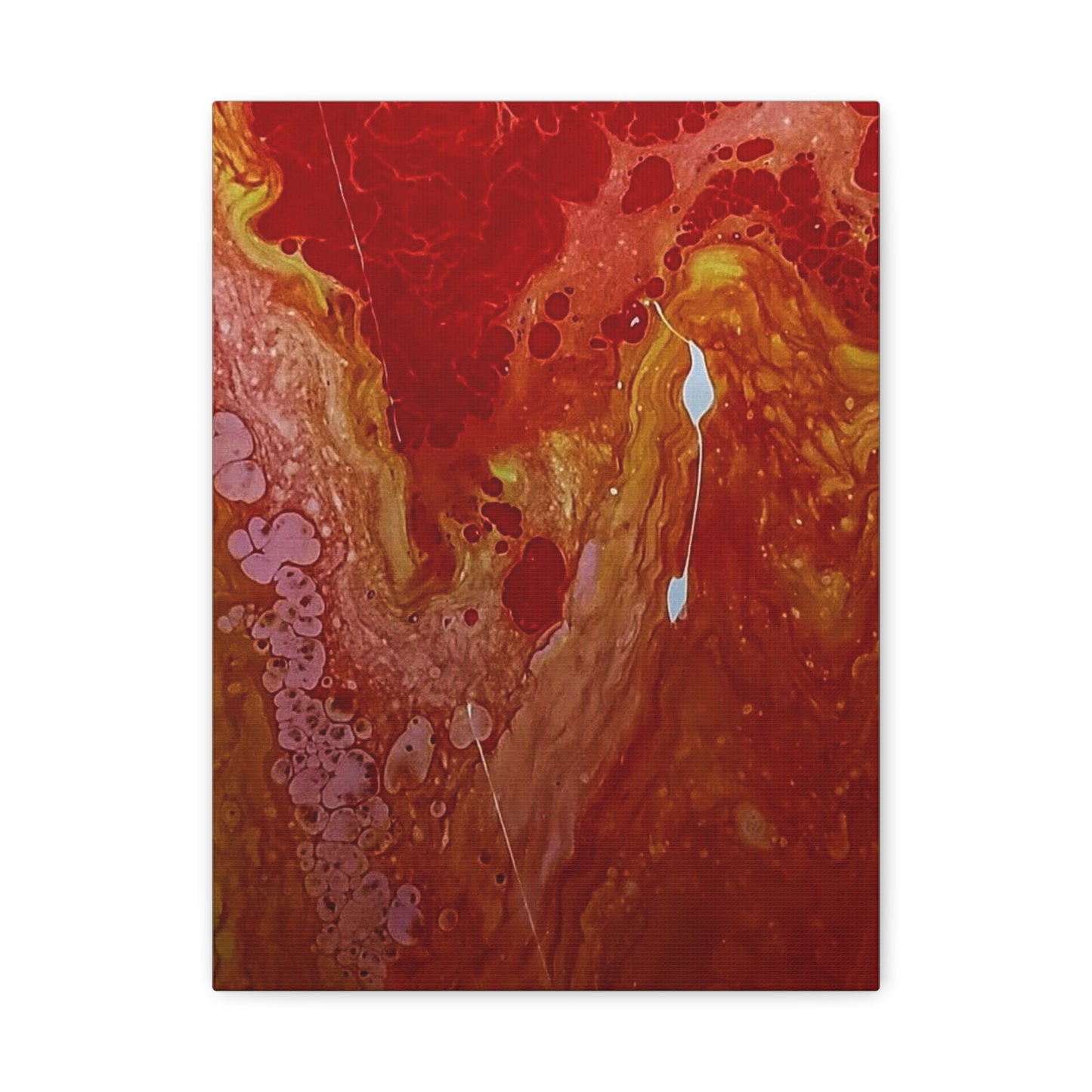 Abstract Red Fluid Art Canvas Print — Matte Stretched Wall Art