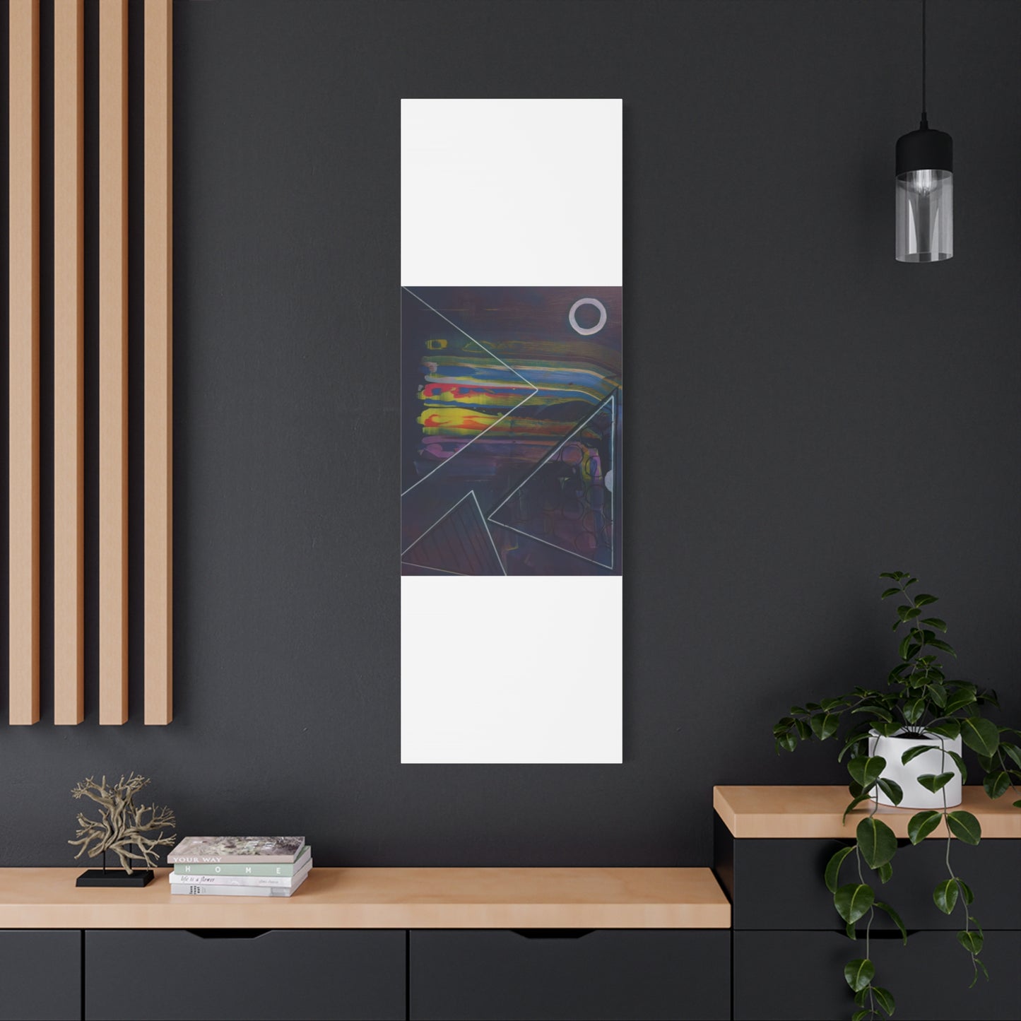 Abstract Geometric Canvas Art - 2025 astronomy – Colorful Drip Triangle Stretched Canvas