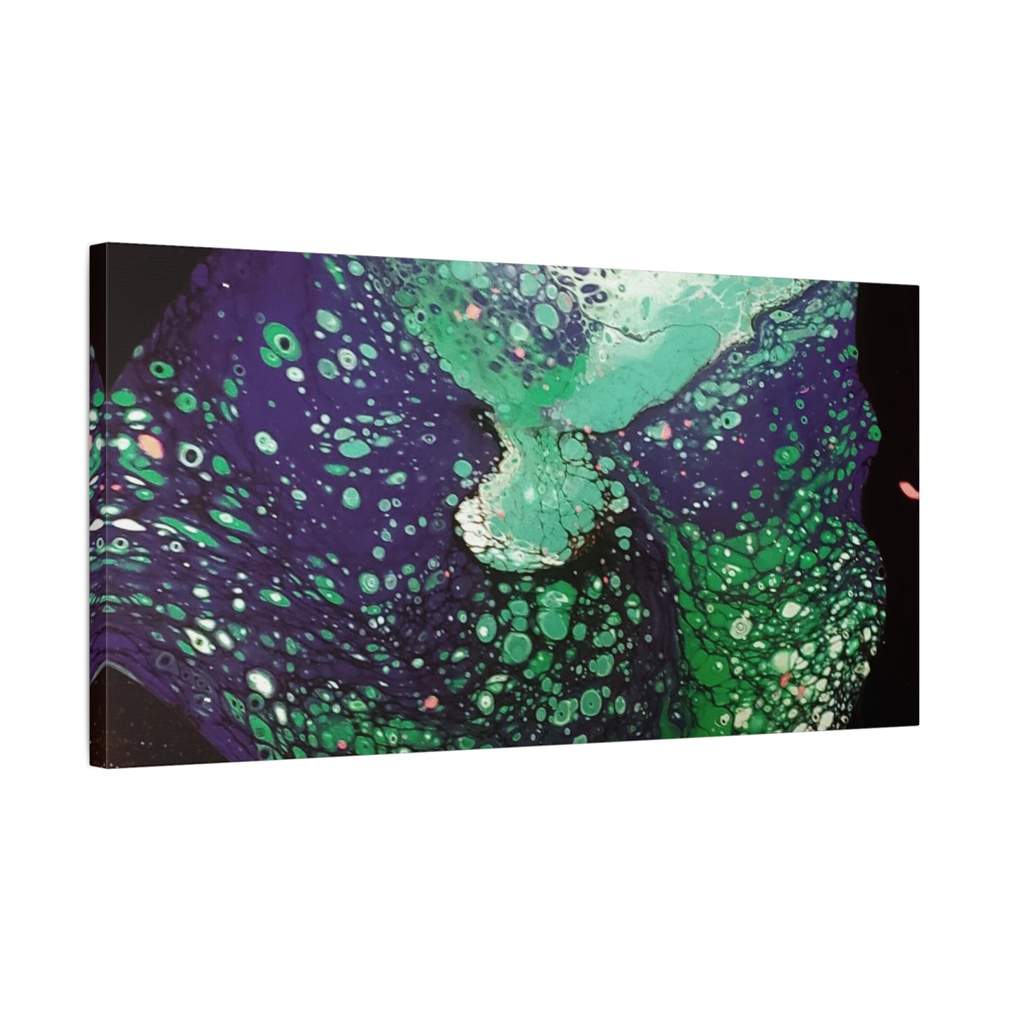 Abstract Green & Teal Fluid Art Canvas Print - Matte Stretched Wall Art