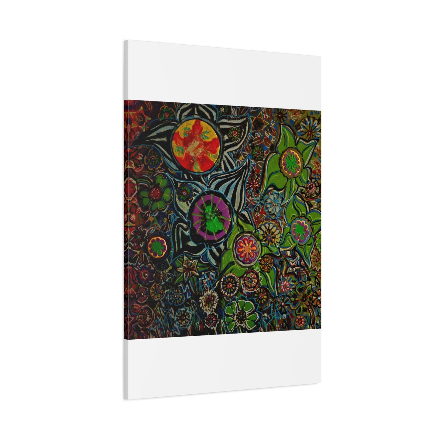 Urban_gardening-03 - Psychedelic Floral Canvas Print — Vibrant Abstract Garden Wall Art