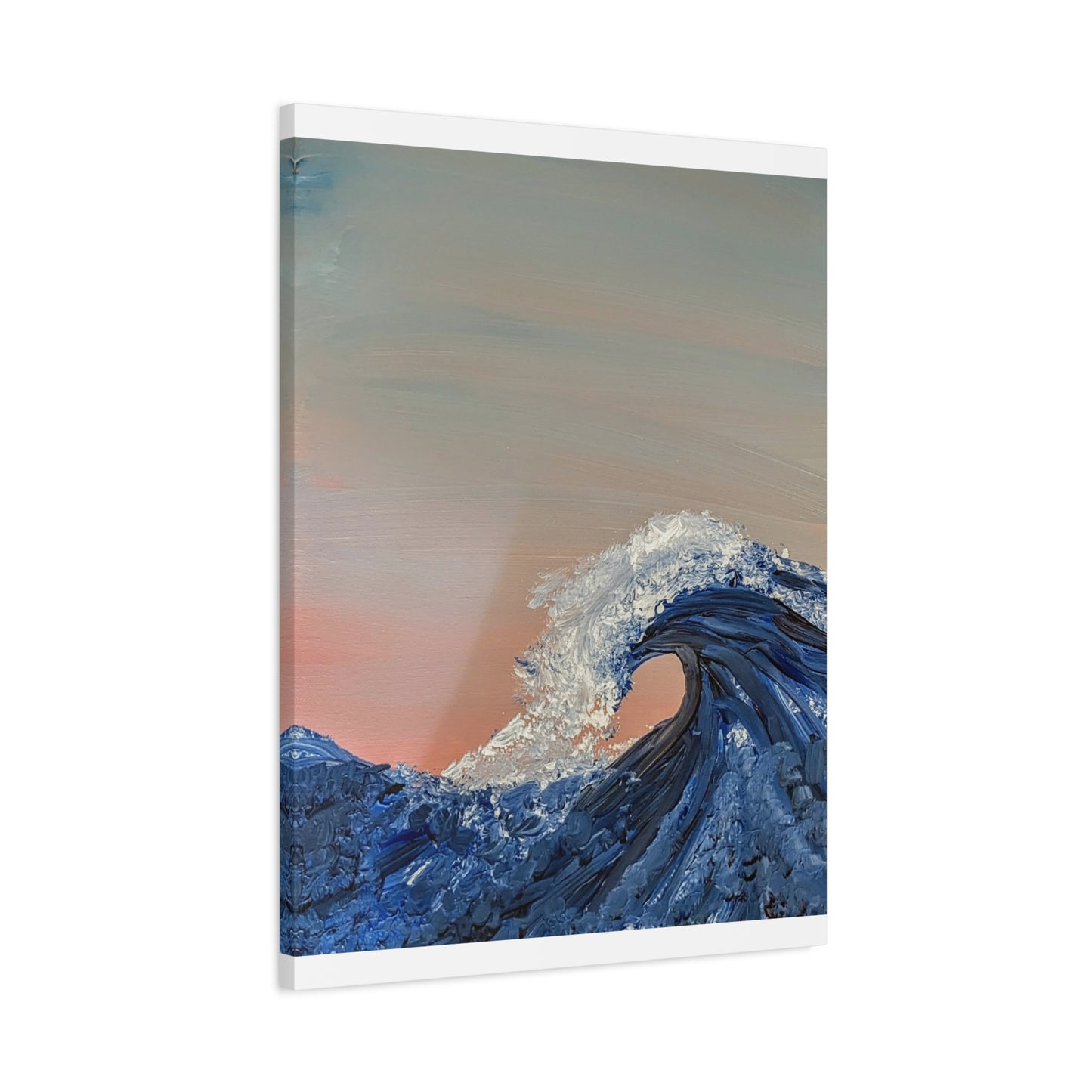 California_Coast - Ocean Wave Canvas Art — Blue Wave Seascape Matte Stretched Canvas