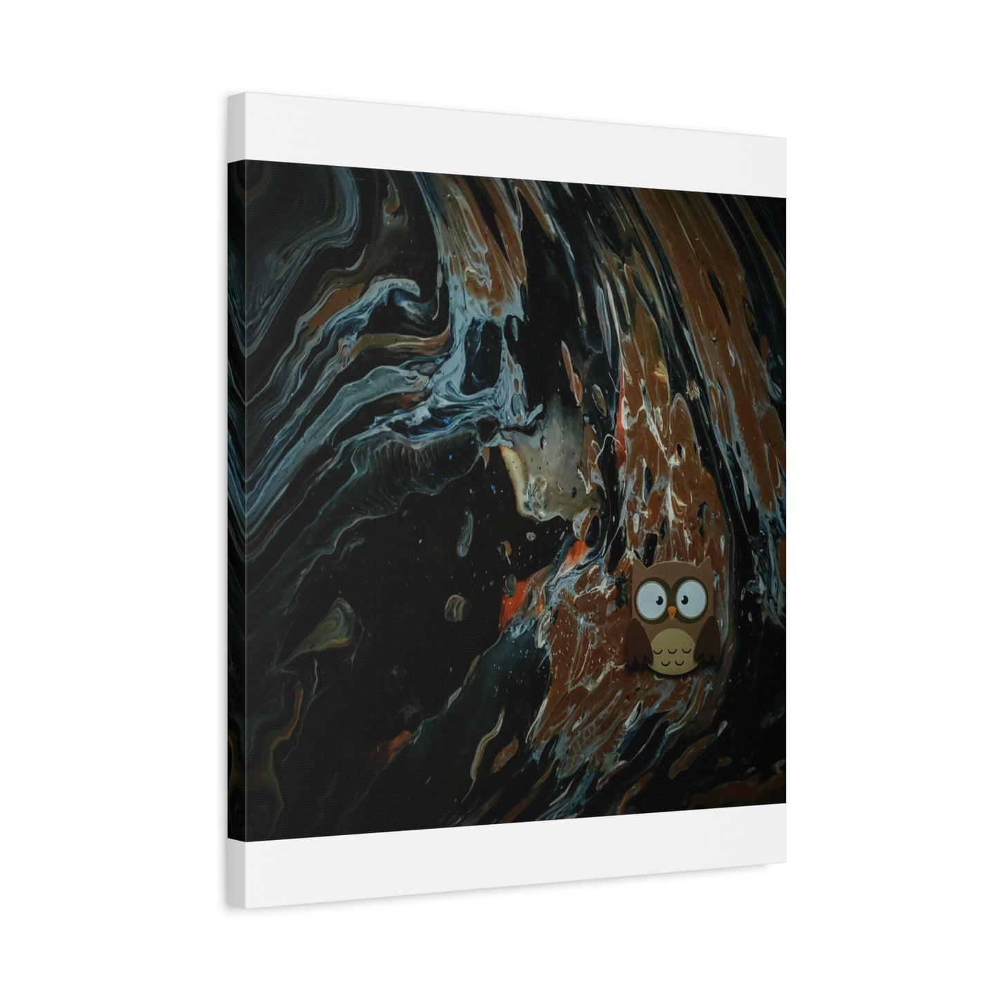 Abstract Swirl Owl Matte Canvas Print