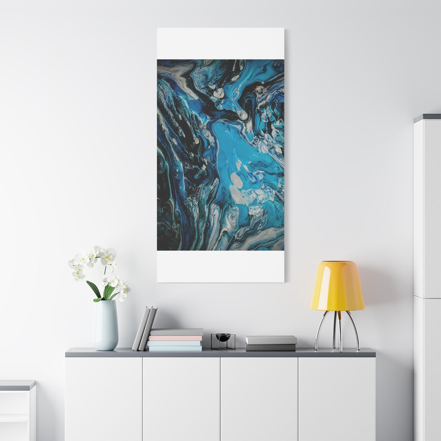 Blue Ocean Abstract Matte Canvas Print — Stretched Wall Art