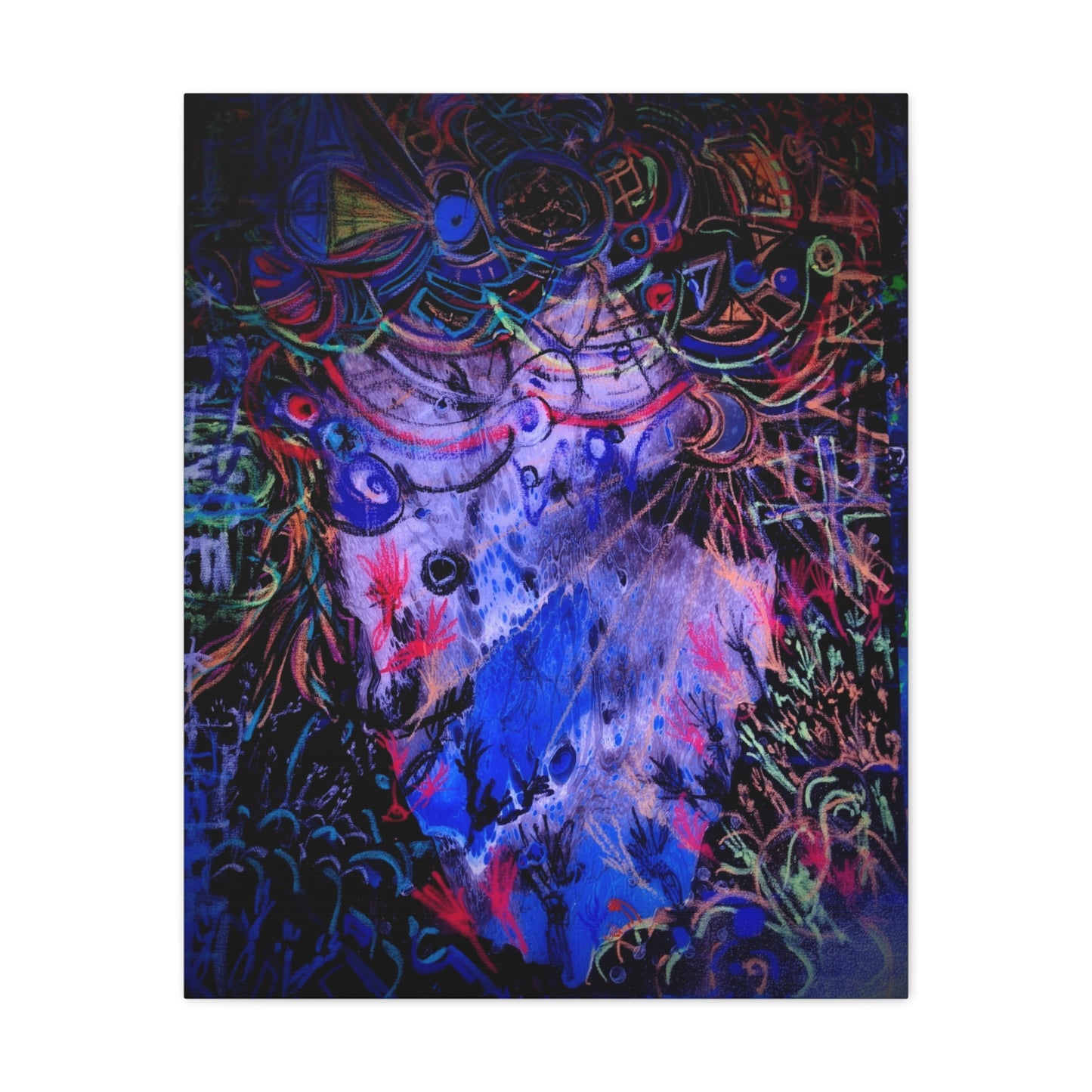 soul_extractions - Abstract Neon Canvas Art - Vibrant Psychedelic Wall Decor