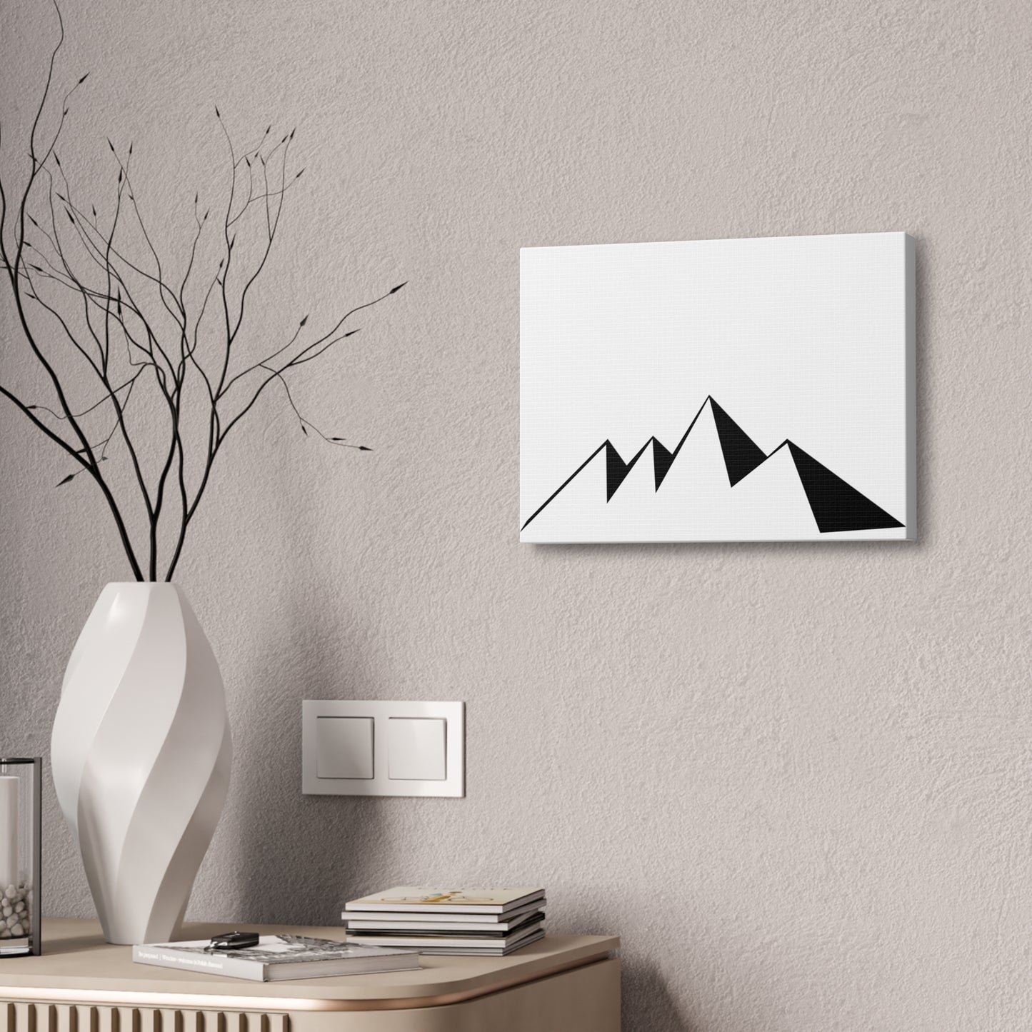 mountains001 - Modern Black Mountain Canvas Art