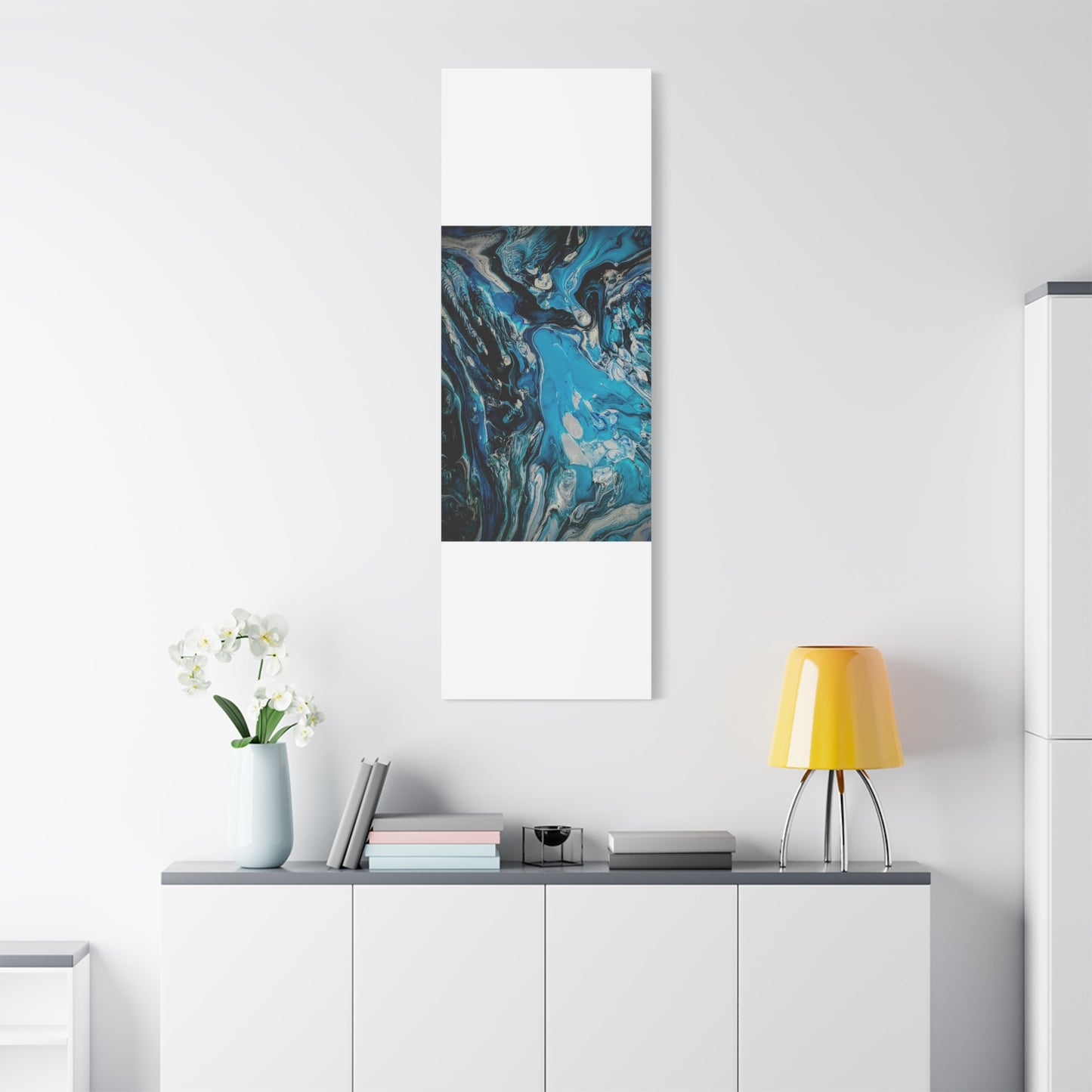 Blue Ocean Abstract Matte Canvas Print — Stretched Wall Art