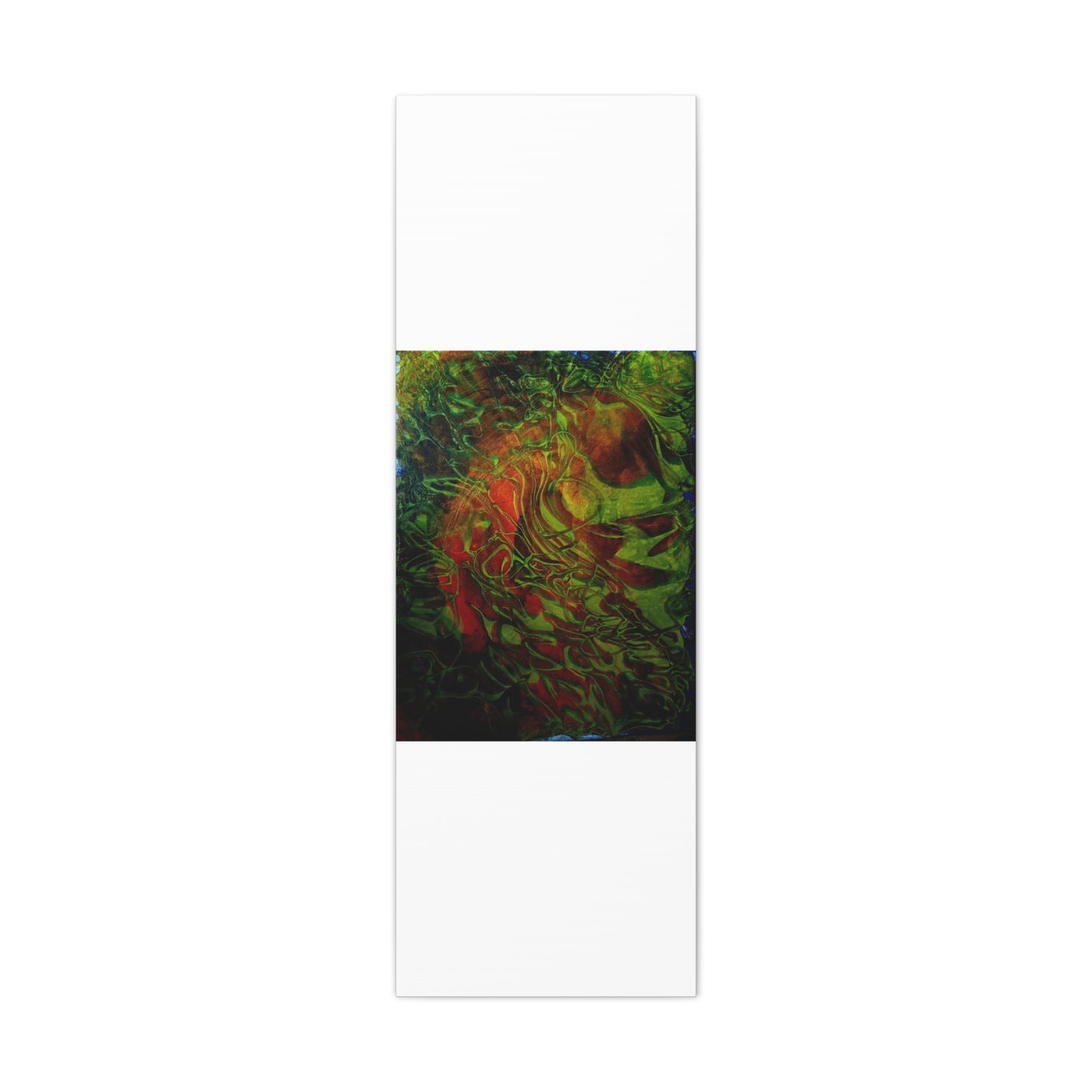 Abstract Green & Red Fluid Art Canvas Print