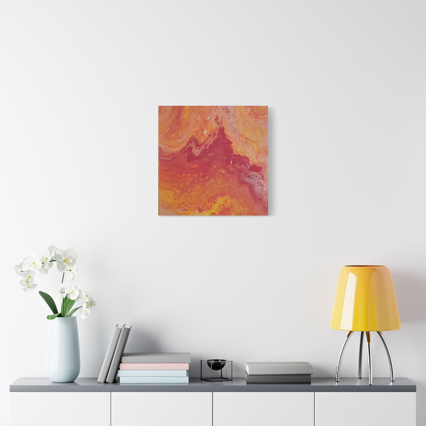 Abstract Pepto Popured - Sunset Swirl Matte Canvas Art - Stretched 1.25"