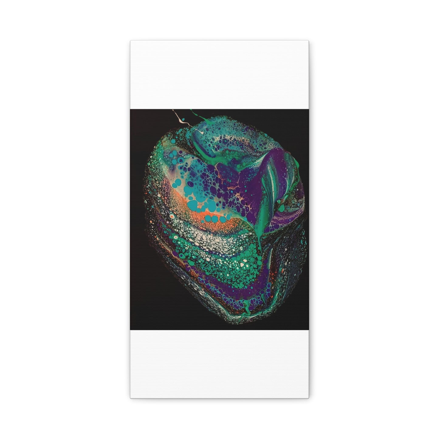 Abstract Fluid Art Canvas Print — Teal, Purple & Gold Swirl Matte Stretched Wall Art